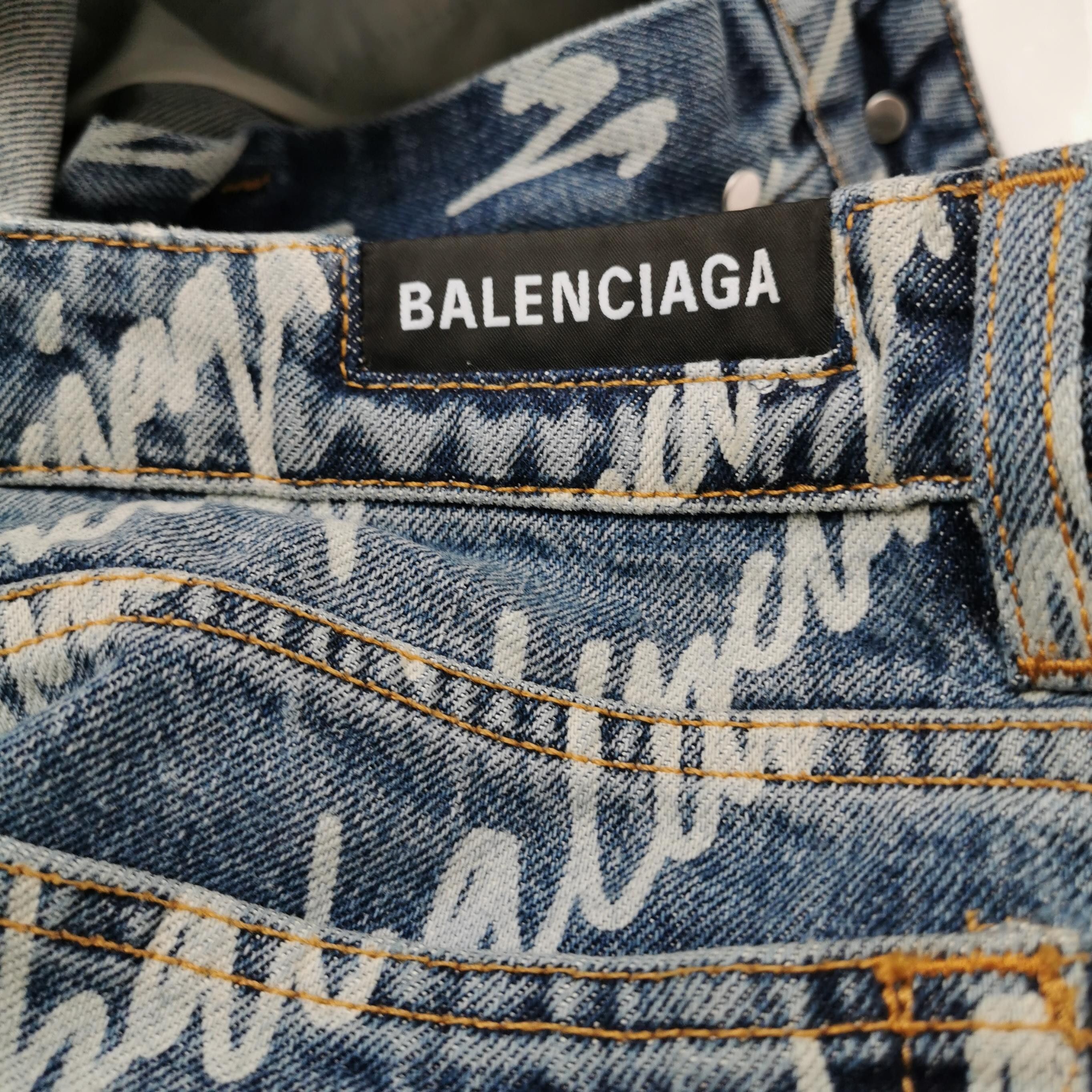 Balenciaga Balenciaga Denim Letter Logo Mini Skirt Size 28" / US 6 / IT 42 - 5 Thumbnail