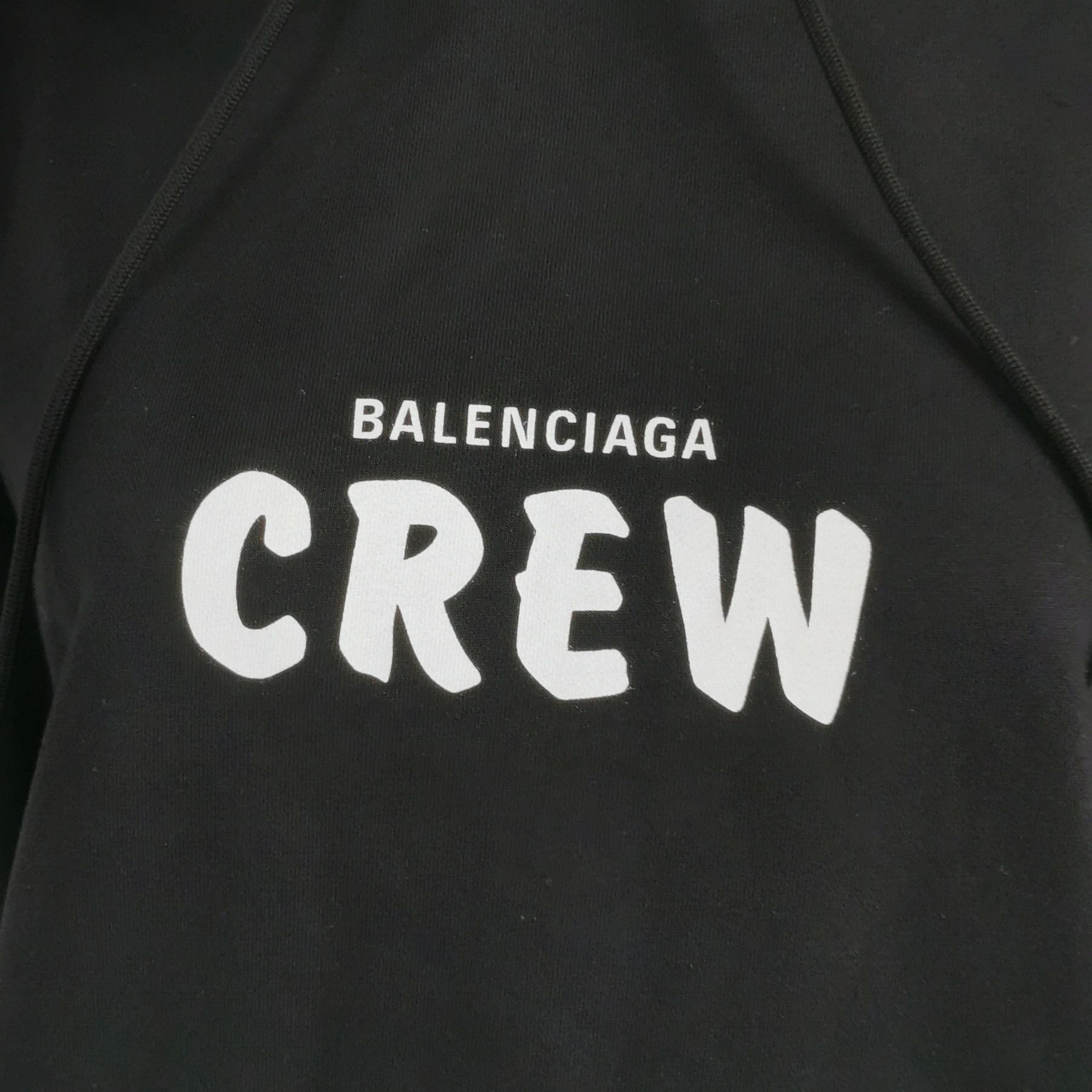 Balenciaga Balenciaga Black 'CREW' Logo Cotton Hoodie S Size S / US 4 / IT 40 - 5 Thumbnail