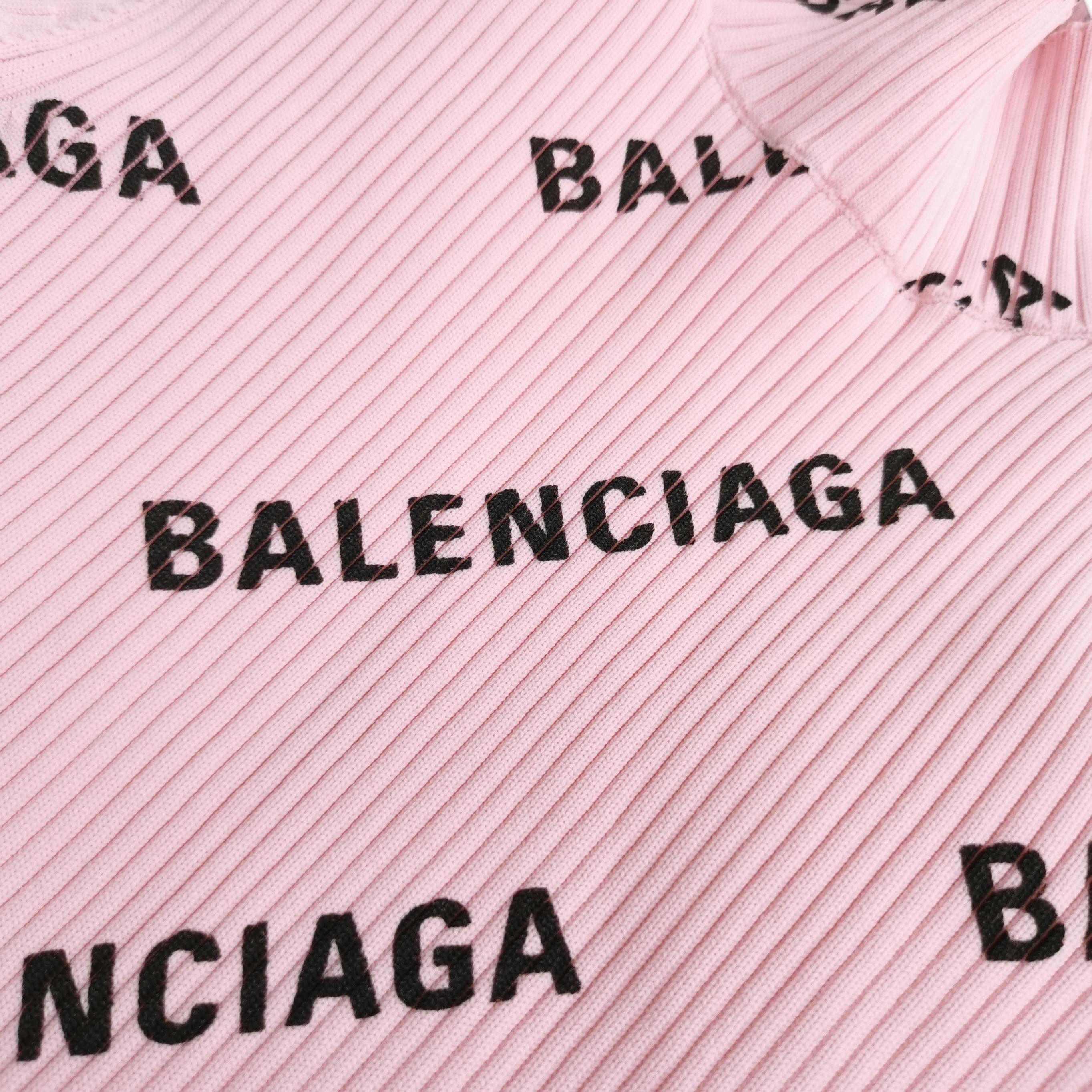 Balenciaga Balenciaga XS Pink Logo Print Crewneck Dress Size XS / US 0-2 / IT 36-38 - 5 Thumbnail
