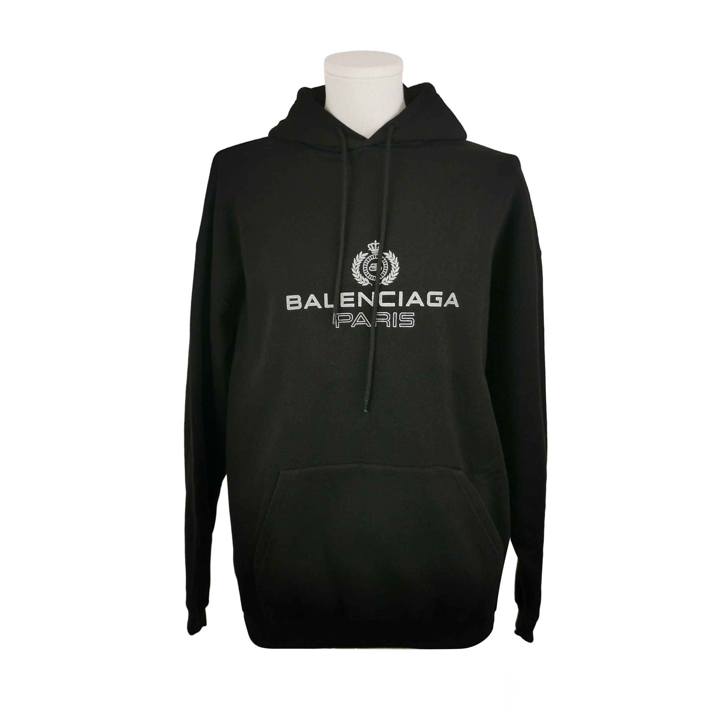 Balenciaga Balenciaga Size S Logo Print Cotton Hoodie Size S / US 4 / IT 40 - 2 Thumbnail