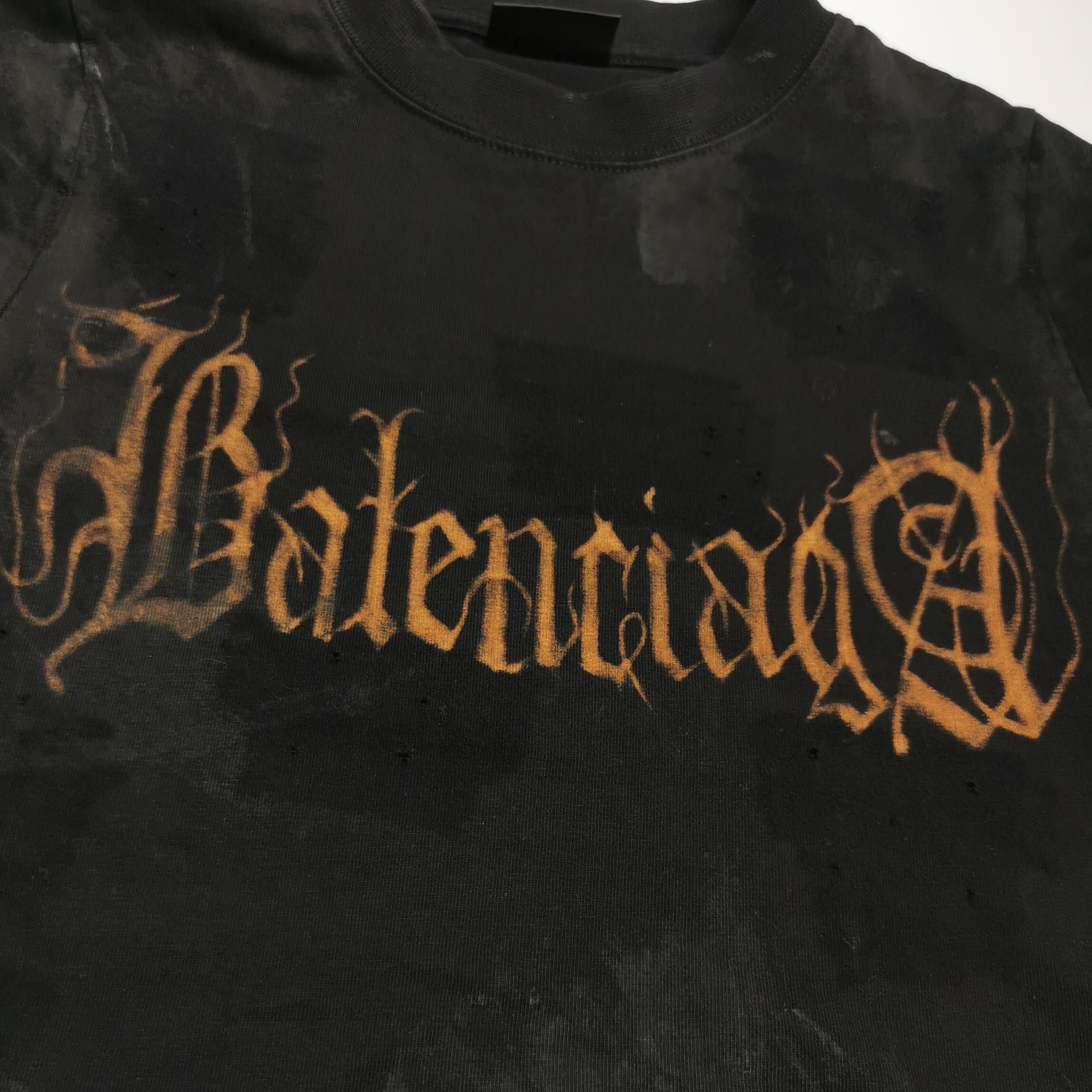 Balenciaga Balenciaga XS Black Logo Cotton T-Shirt Size XS / US 0-2 / IT 36-38 - 6 Thumbnail