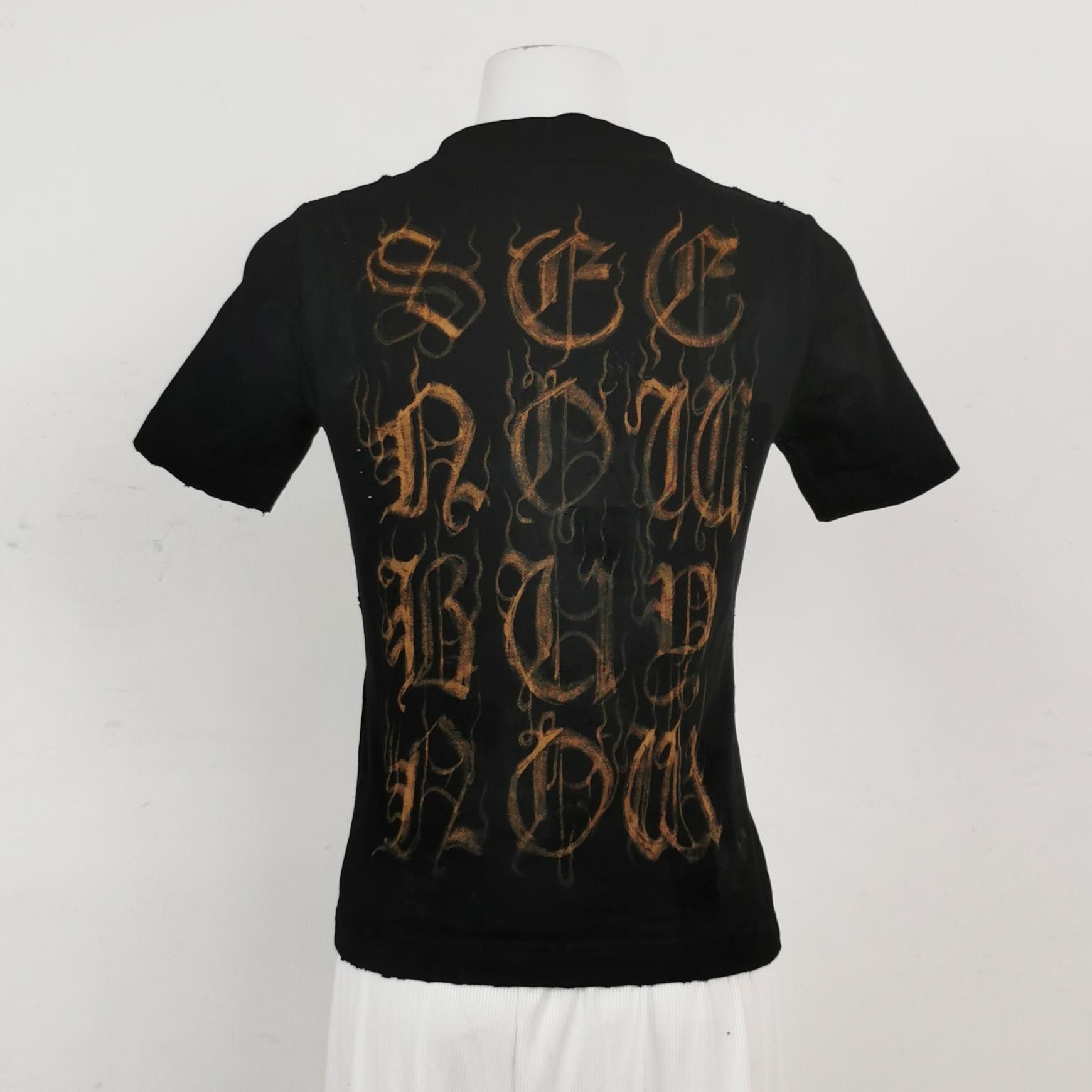 Balenciaga Balenciaga XS Black Logo Cotton T-Shirt Size XS / US 0-2 / IT 36-38 - 3 Thumbnail