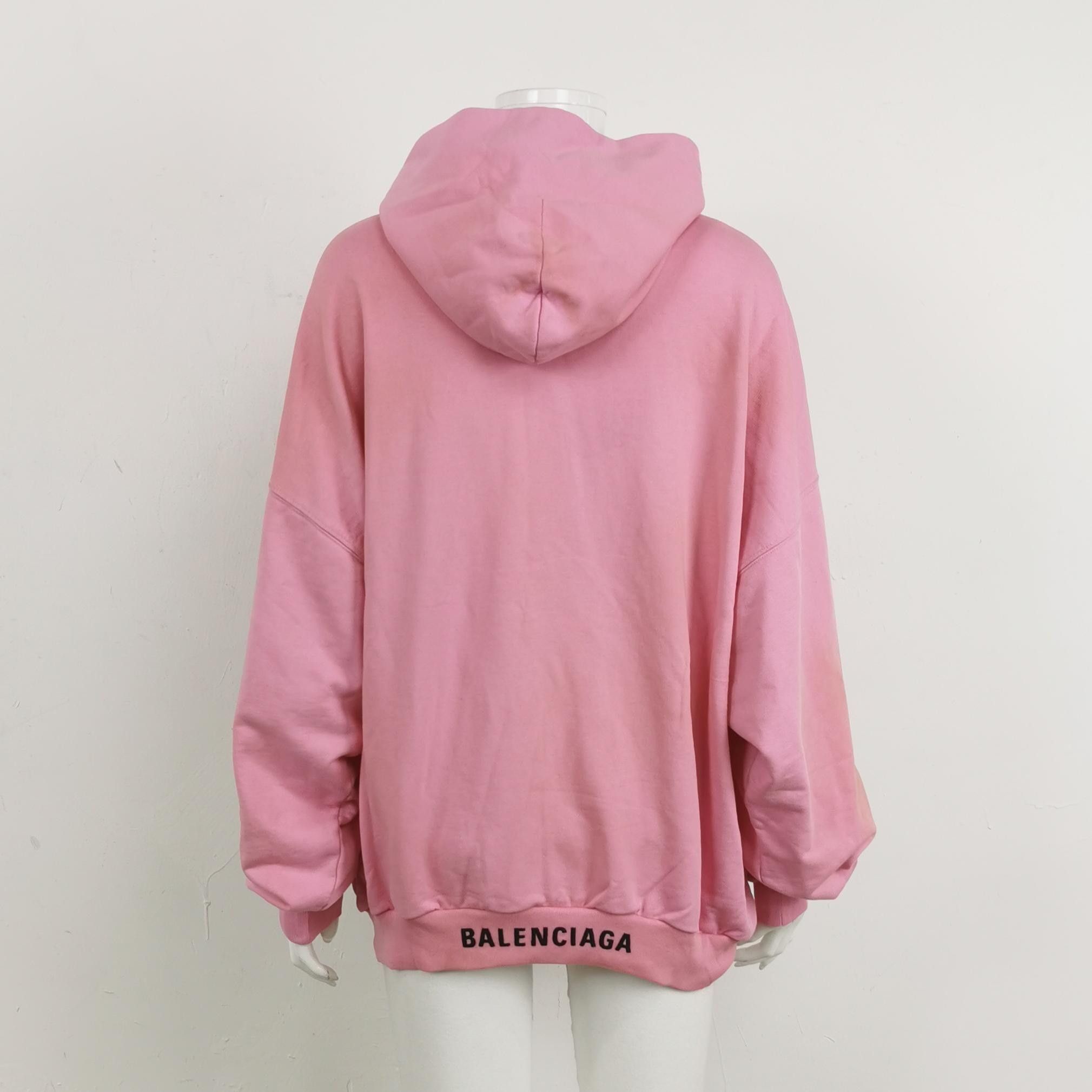 Balenciaga Balenciaga XS Cotton Letter Logo Pink Hoodie Size XS / US 0-2 / IT 36-38 - 4 Thumbnail