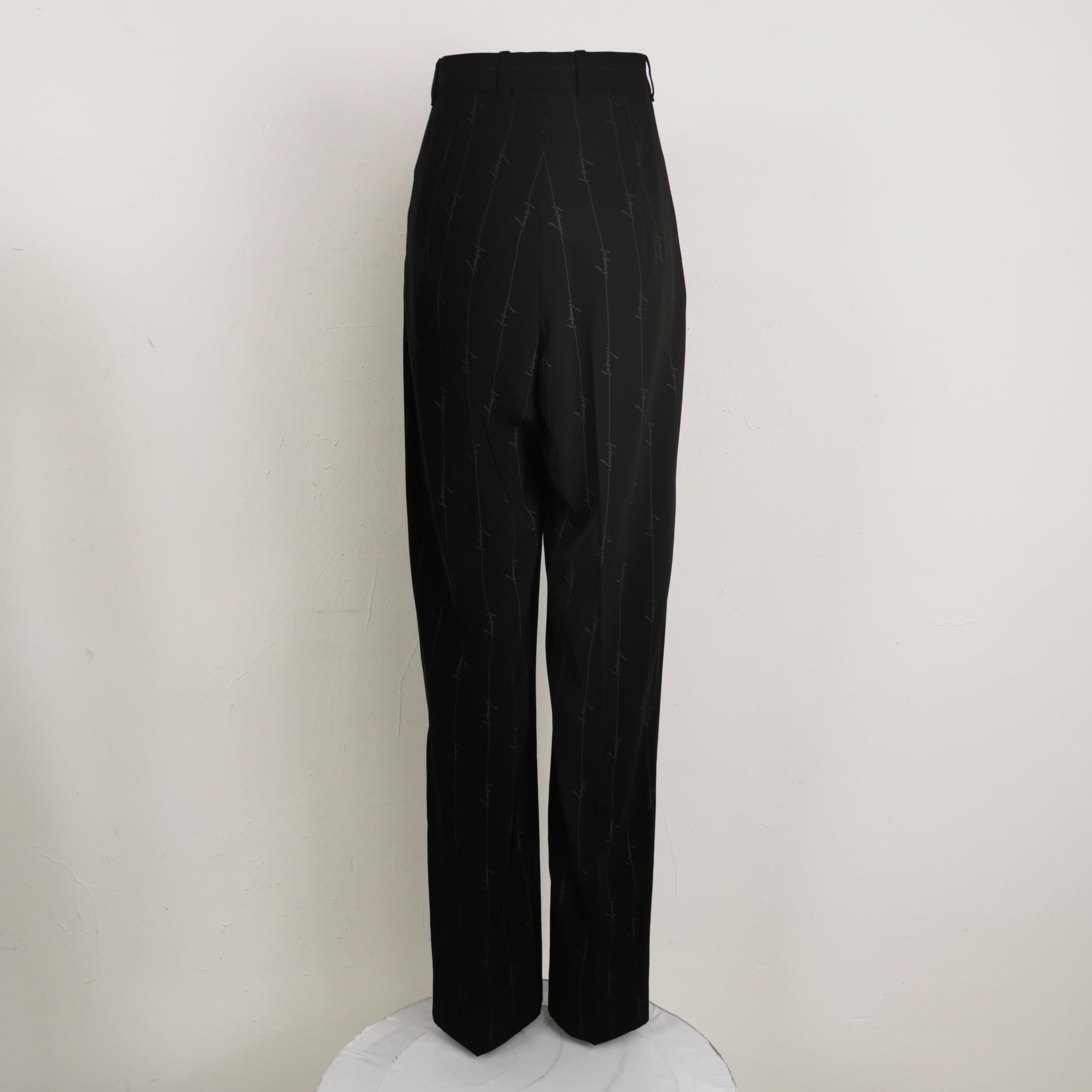 Balenciaga Balenciaga Striped Logo Print Black Trousers XXS Size 34" / US 12 / IT 48 - 4 Thumbnail