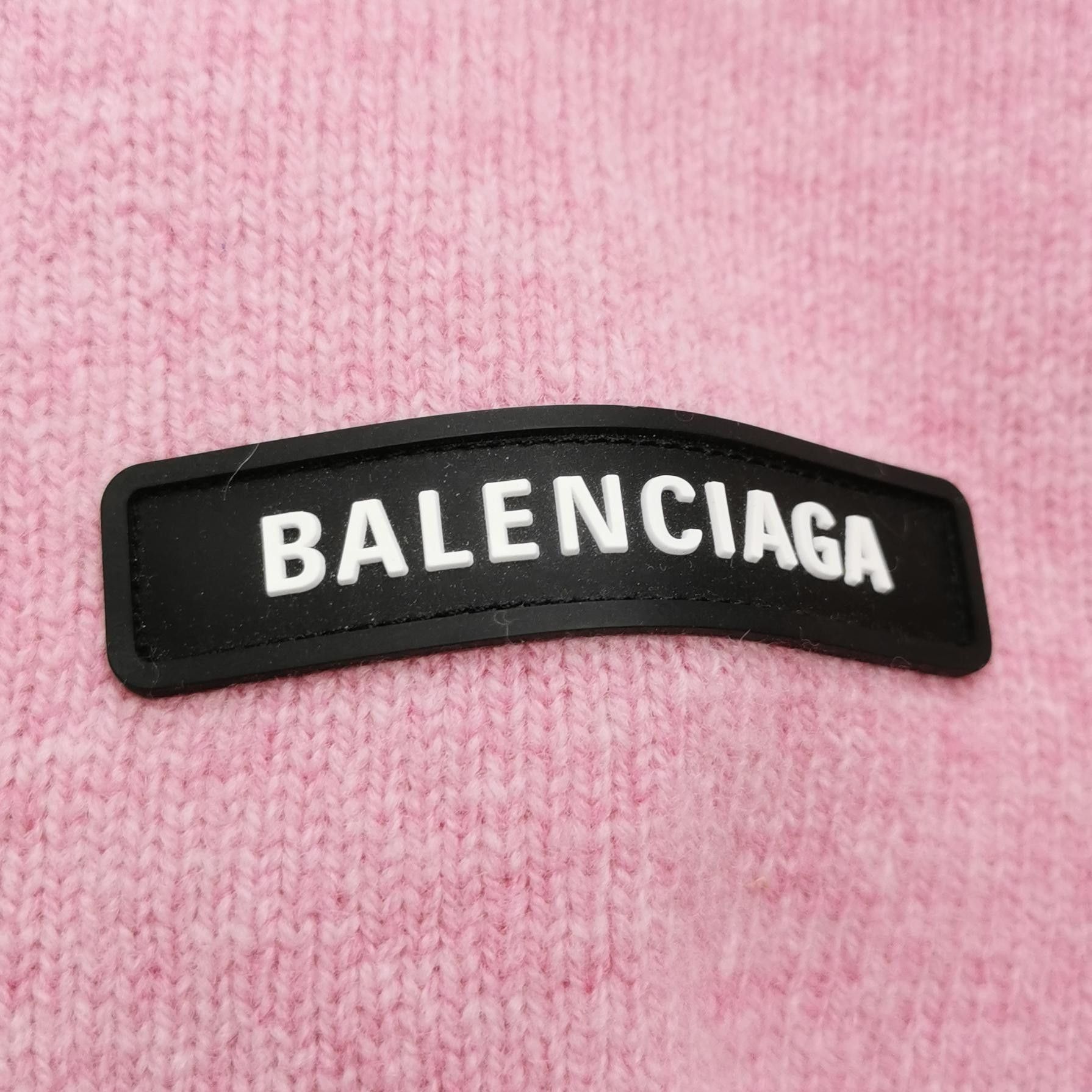 Balenciaga Balenciaga Pink Wool Blend Logo Crewneck Sweater M Size M / US 6-8 / IT 42-44 - 5 Thumbnail