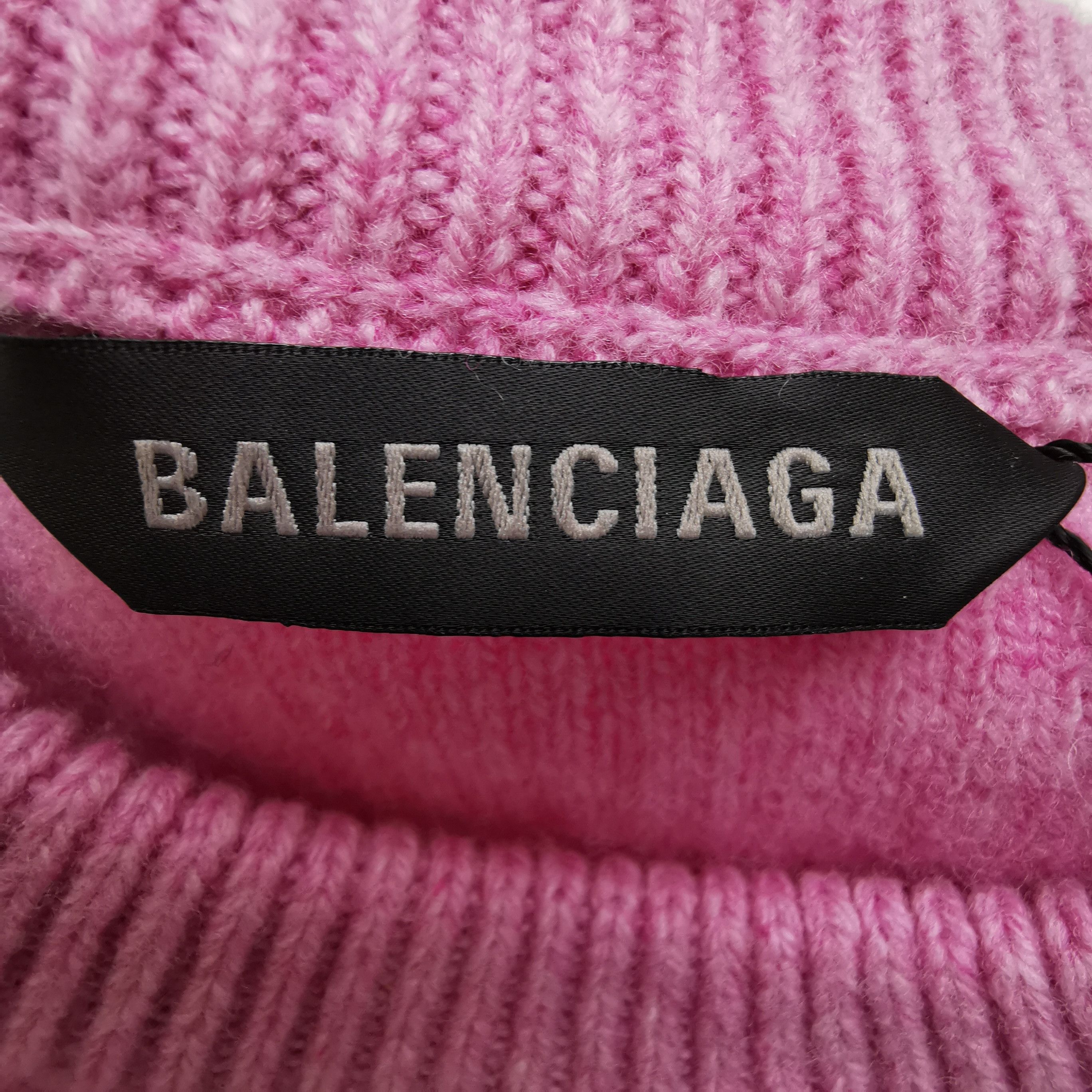 Balenciaga Balenciaga Pink Wool Blend Logo Crewneck Sweater M Size M / US 6-8 / IT 42-44 - 11 Thumbnail