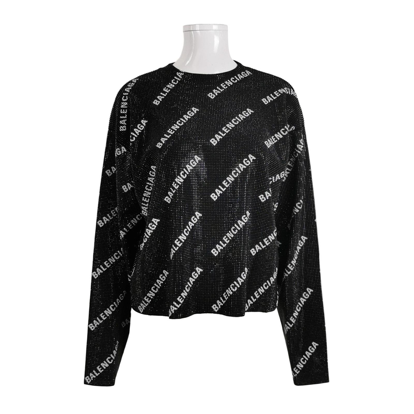Balenciaga Balenciaga Logo Print Crew Neck Knit Sweater M Size M / US 6-8 / IT 42-44 - 2 Thumbnail
