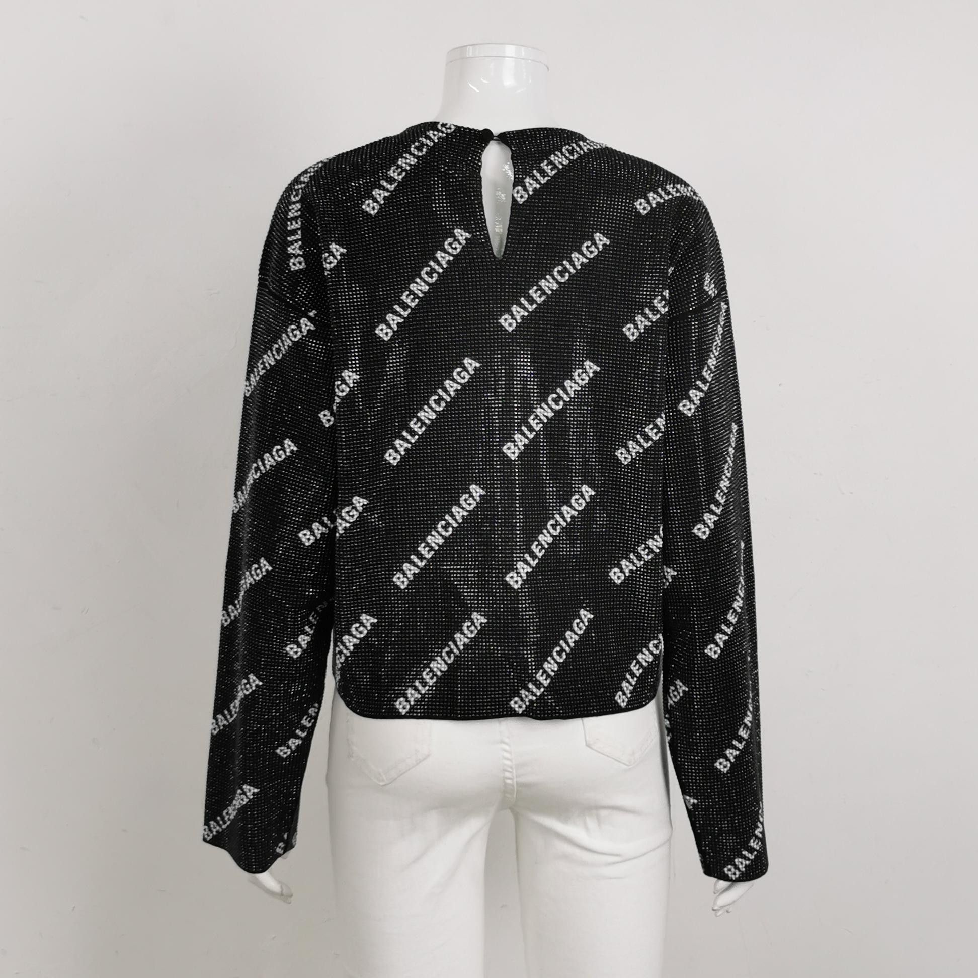 Balenciaga Balenciaga Logo Print Crew Neck Knit Sweater M Size M / US 6-8 / IT 42-44 - 4 Thumbnail