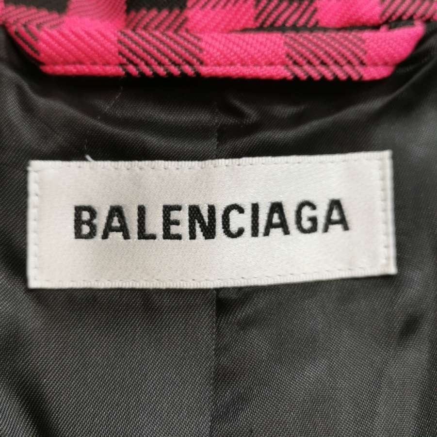 Balenciaga Pink & Black Checkered Single-Breasted Blazer Size XS / US 0-2 / IT 36-38 - 8 Thumbnail