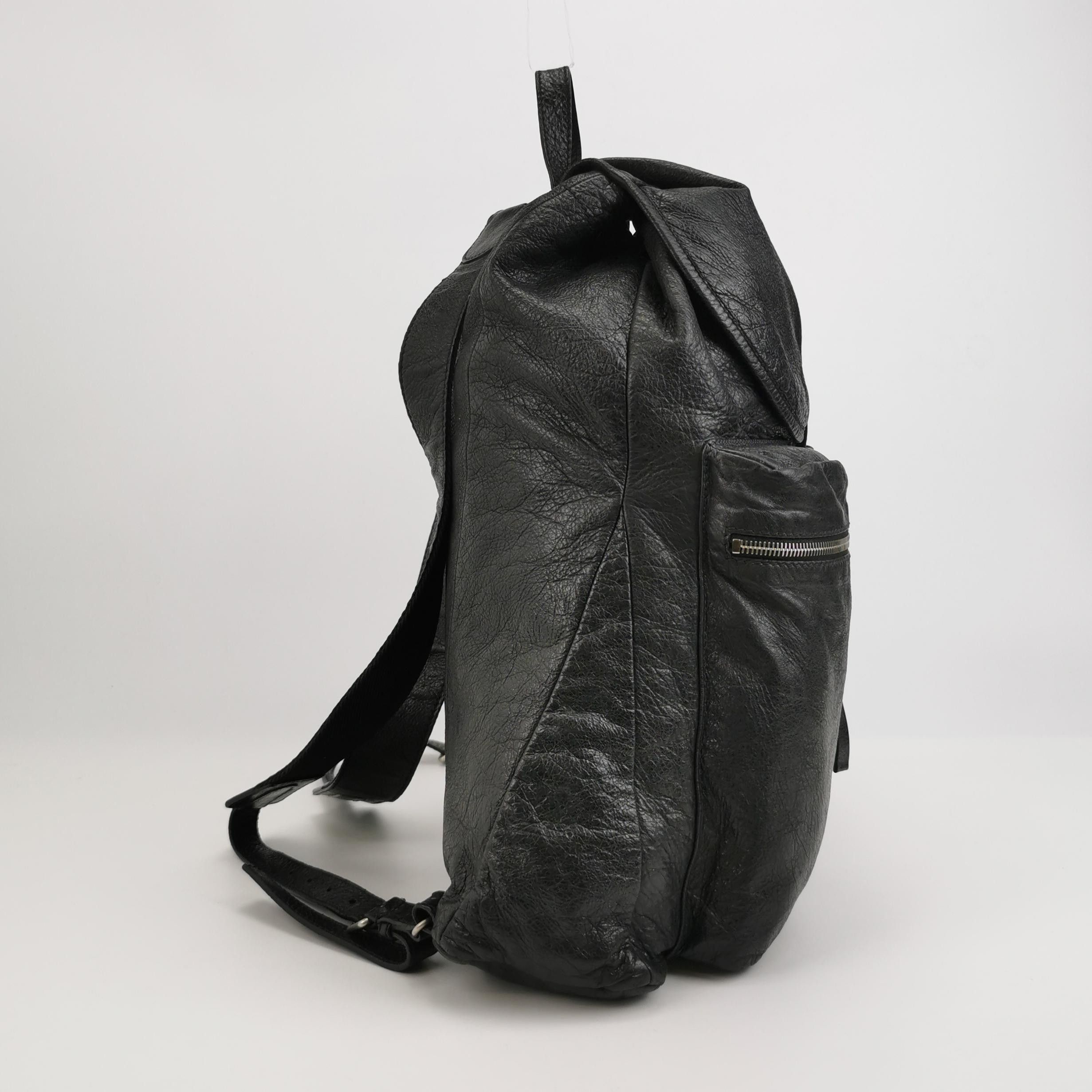 Balenciaga Balenciaga Black Leather Flap Backpack Size ONE SIZE - 8 Thumbnail