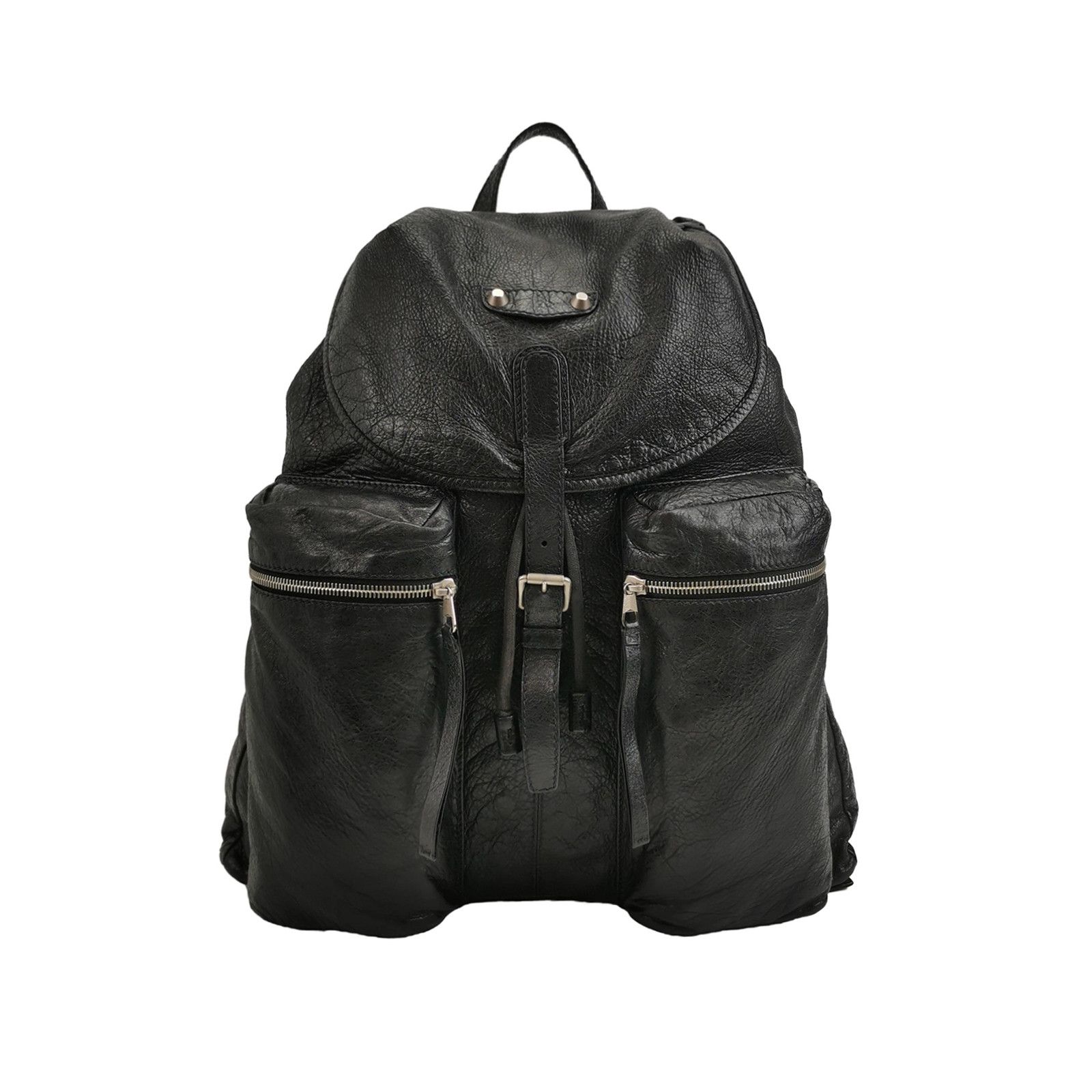 Balenciaga Balenciaga Black Leather Flap Backpack Size ONE SIZE - 2 Thumbnail