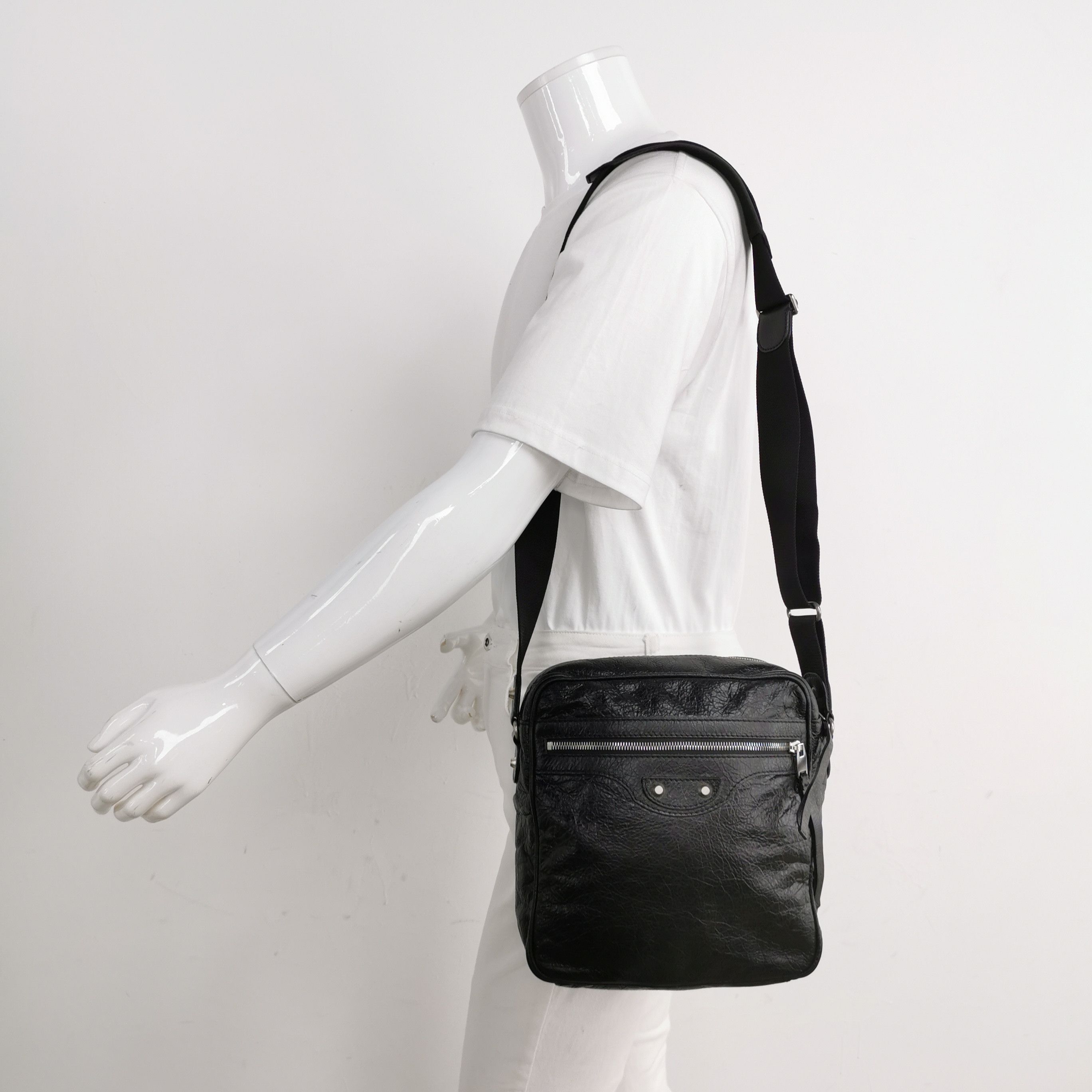 Balenciaga Balenciaga Waxed Leather Studded Crossbody Bag Size ONE SIZE - 4 Thumbnail