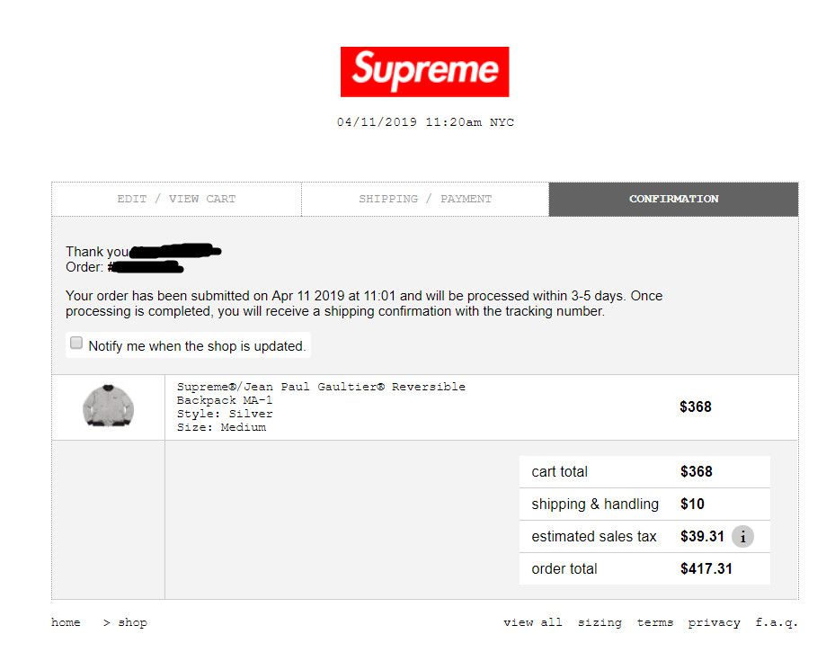 Jean Paul Gaultier × Supreme Silver Reversible MA-1 Flight Backpack Size US M / EU 48-50 / 2 - 4 Thumbnail