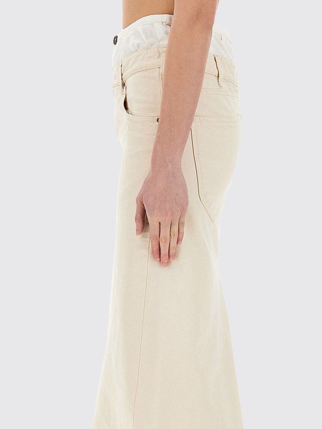 Maison Margiela Maison Margiela Skirt Woman Yellow Cream Size 26" / US 2 / IT 38 - 4 Thumbnail