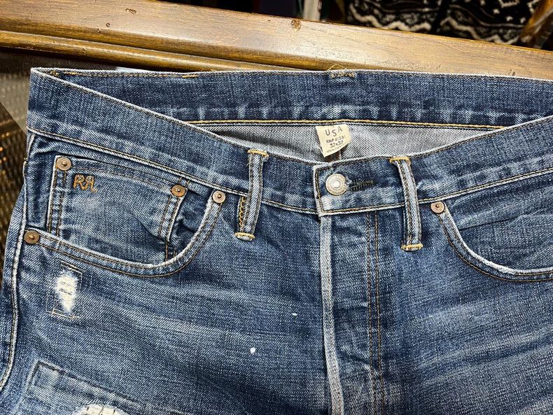 RRL Ralph Lauren RRL Vintage American Distressed Denim Jeans Size US 32 / EU 48 - 3 Thumbnail
