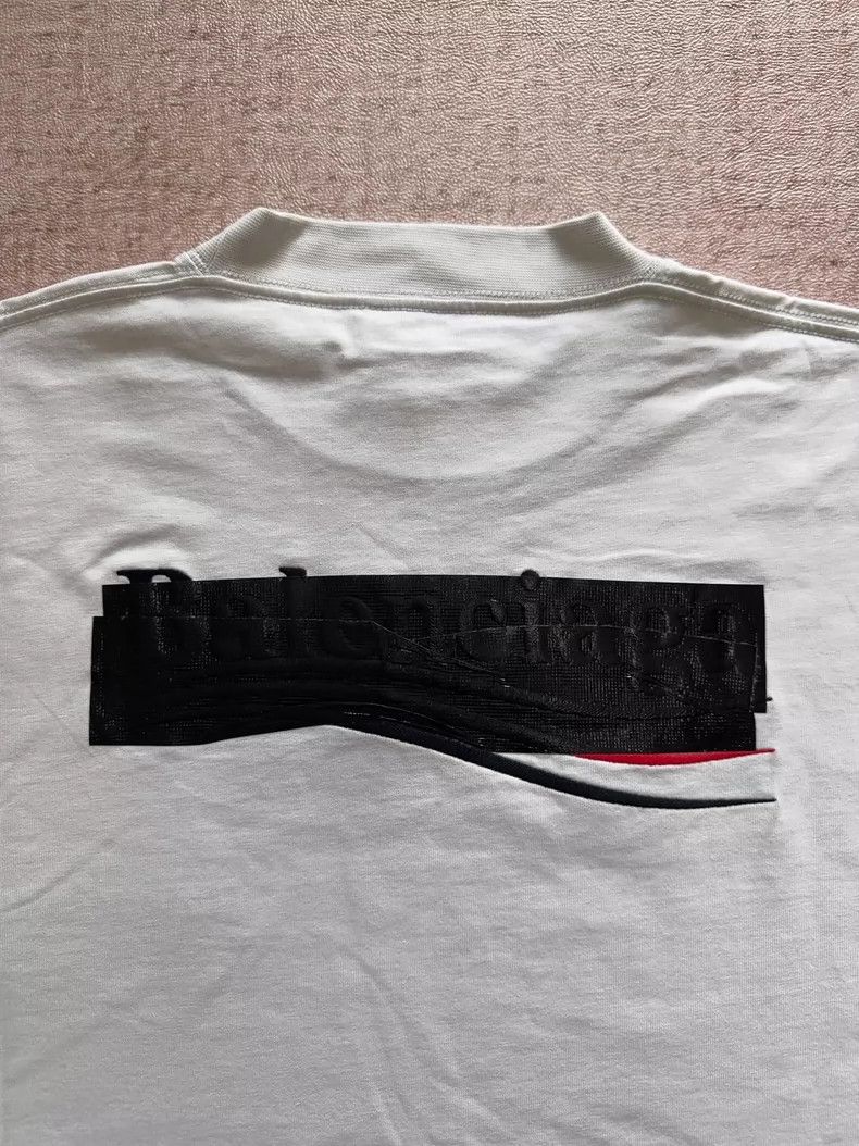 Balenciaga Balenciaga Logo Tape Wave Short Sleeve T-Shirt Size US XXL / EU 58 / 5 - 6 Thumbnail