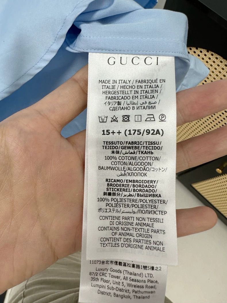 Gucci GUCCI 1921 Light Blue Cotton Shirt Size US L / EU 52-54 / 3 - 6 Thumbnail