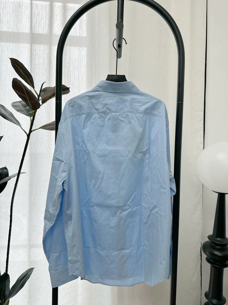 Gucci GUCCI 1921 Light Blue Cotton Shirt Size US L / EU 52-54 / 3 - 2 Thumbnail
