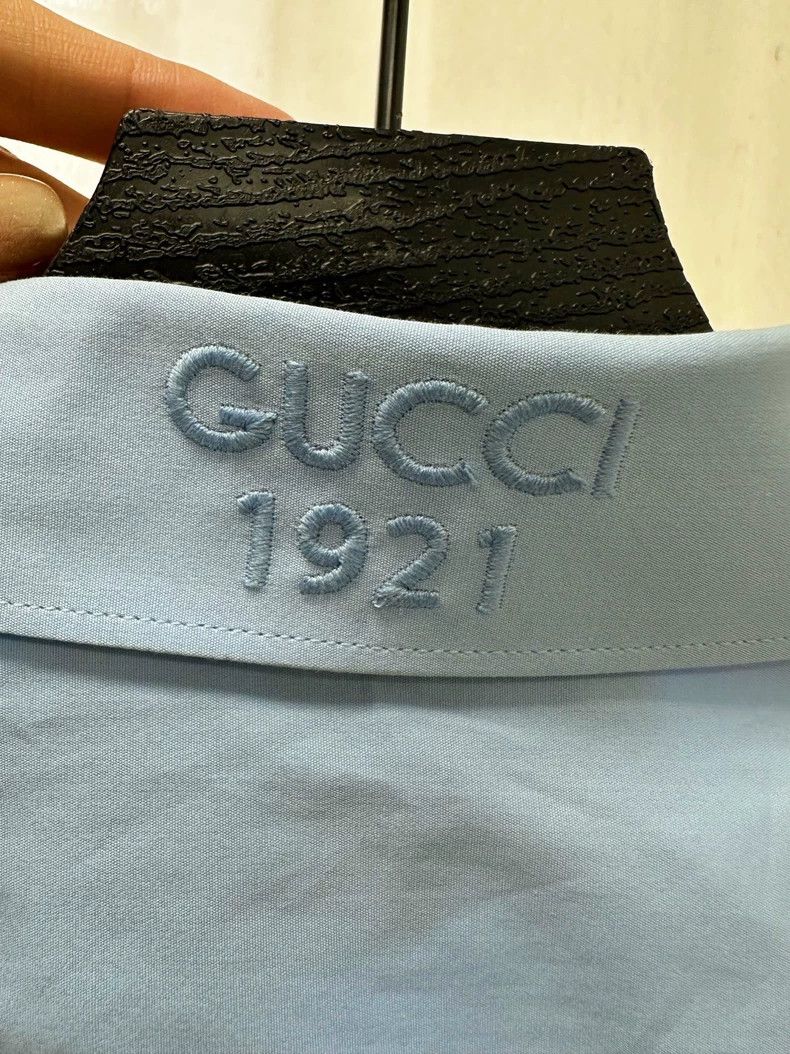Gucci GUCCI 1921 Light Blue Cotton Shirt Size US L / EU 52-54 / 3 - 3 Thumbnail