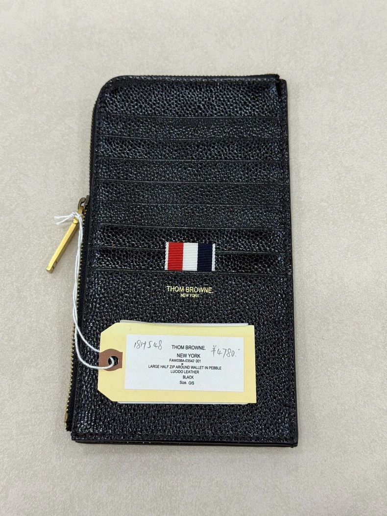 Thom Browne THOM BROWNE Leather Zip Card Wallet Size ONE SIZE - 6 Thumbnail