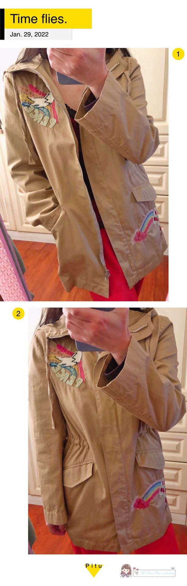 Valentino Red Valentino Rainbow Casual Trench Coat Size US M / EU 48-50 / 2 - 2 Thumbnail