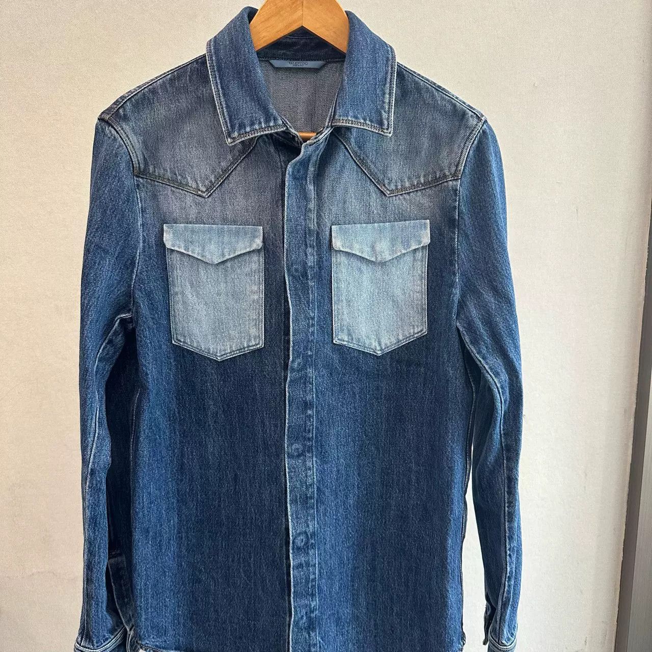 Valentino VALENTINO Denim Button-Up Shirt Size US M / EU 48-50 / 2 - 2 Thumbnail