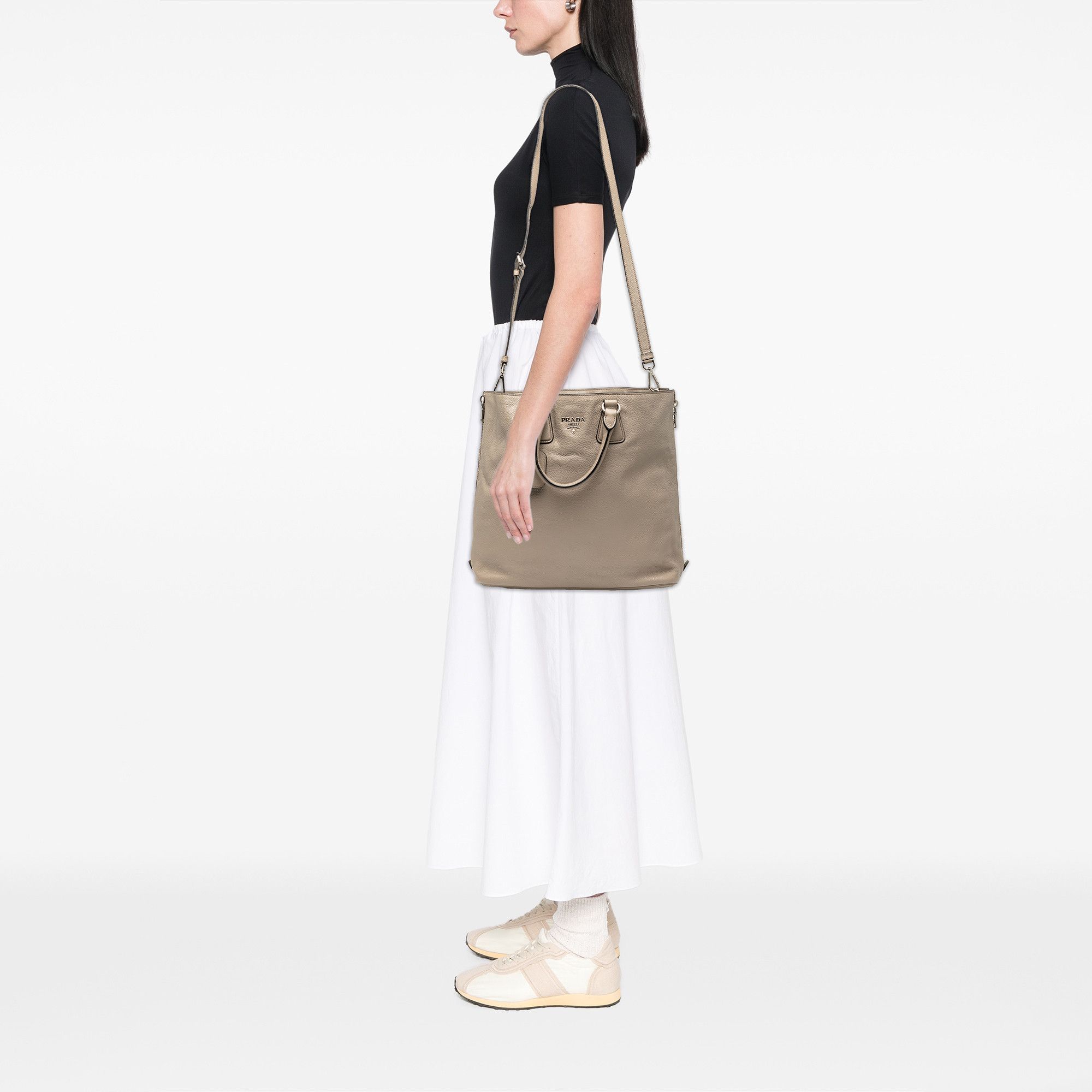 Prada Prada Vitello Daino Side Zip Convertible Tote Size ONE SIZE - 6 Thumbnail