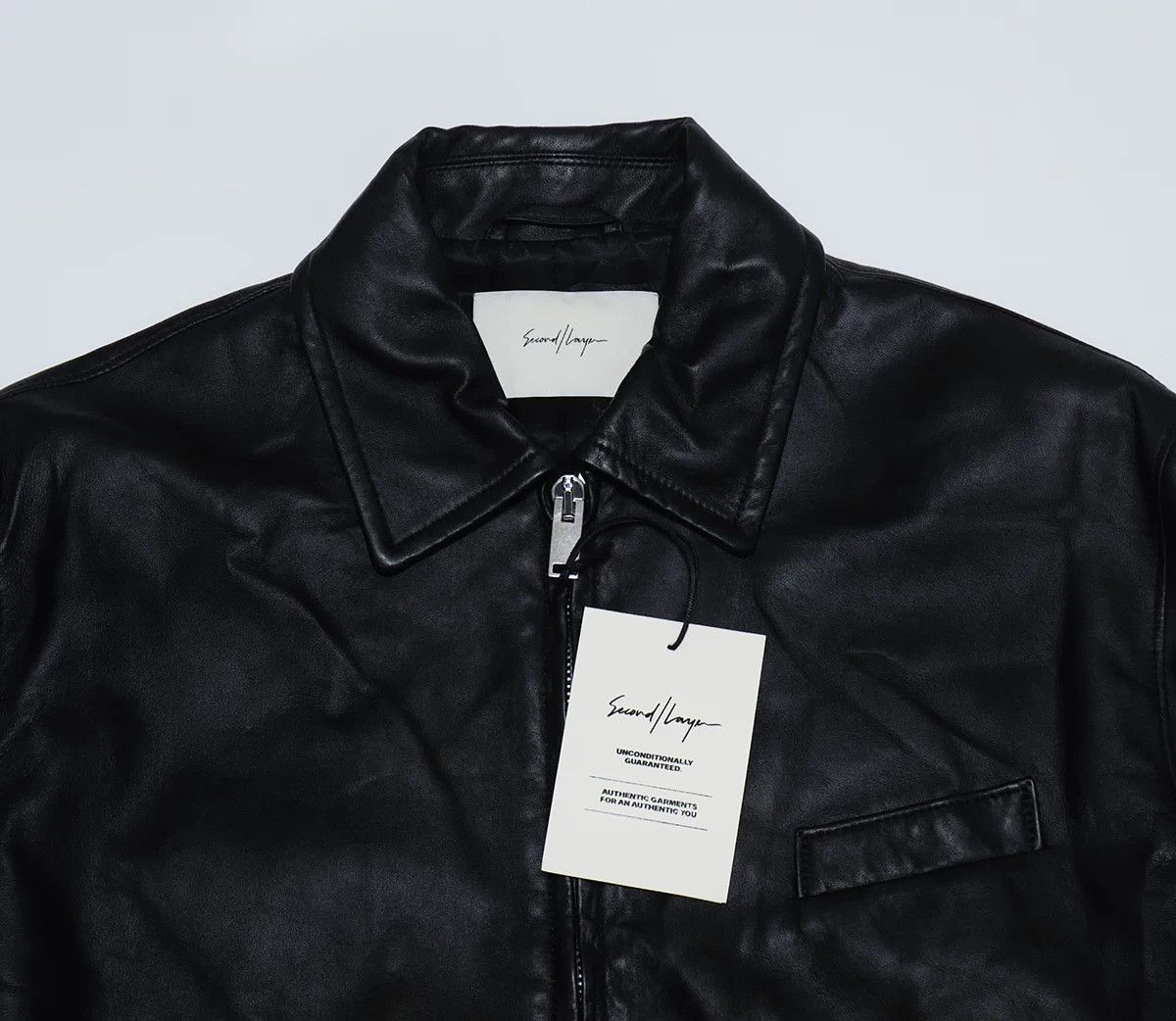 Second/Layer black calf leather rider jacket Size US L / EU 52-54 / 3 - 4 Thumbnail
