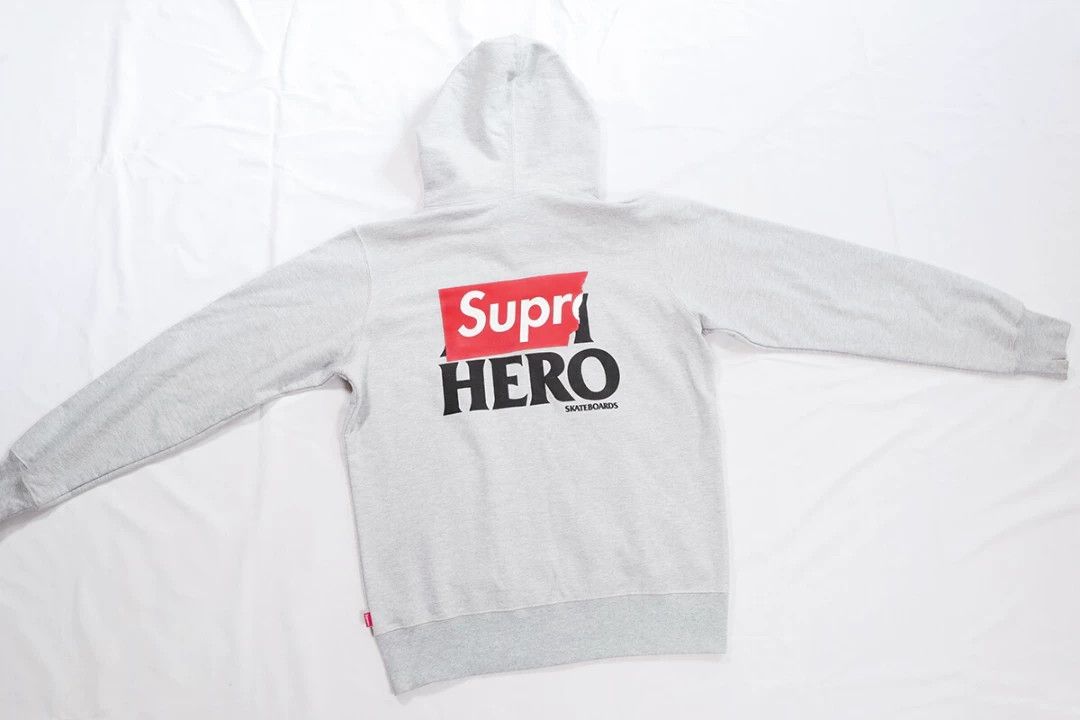 Supreme supreme anti hero zip-up hoodie gray Size US L / EU 52-54 / 3 - 3 Thumbnail