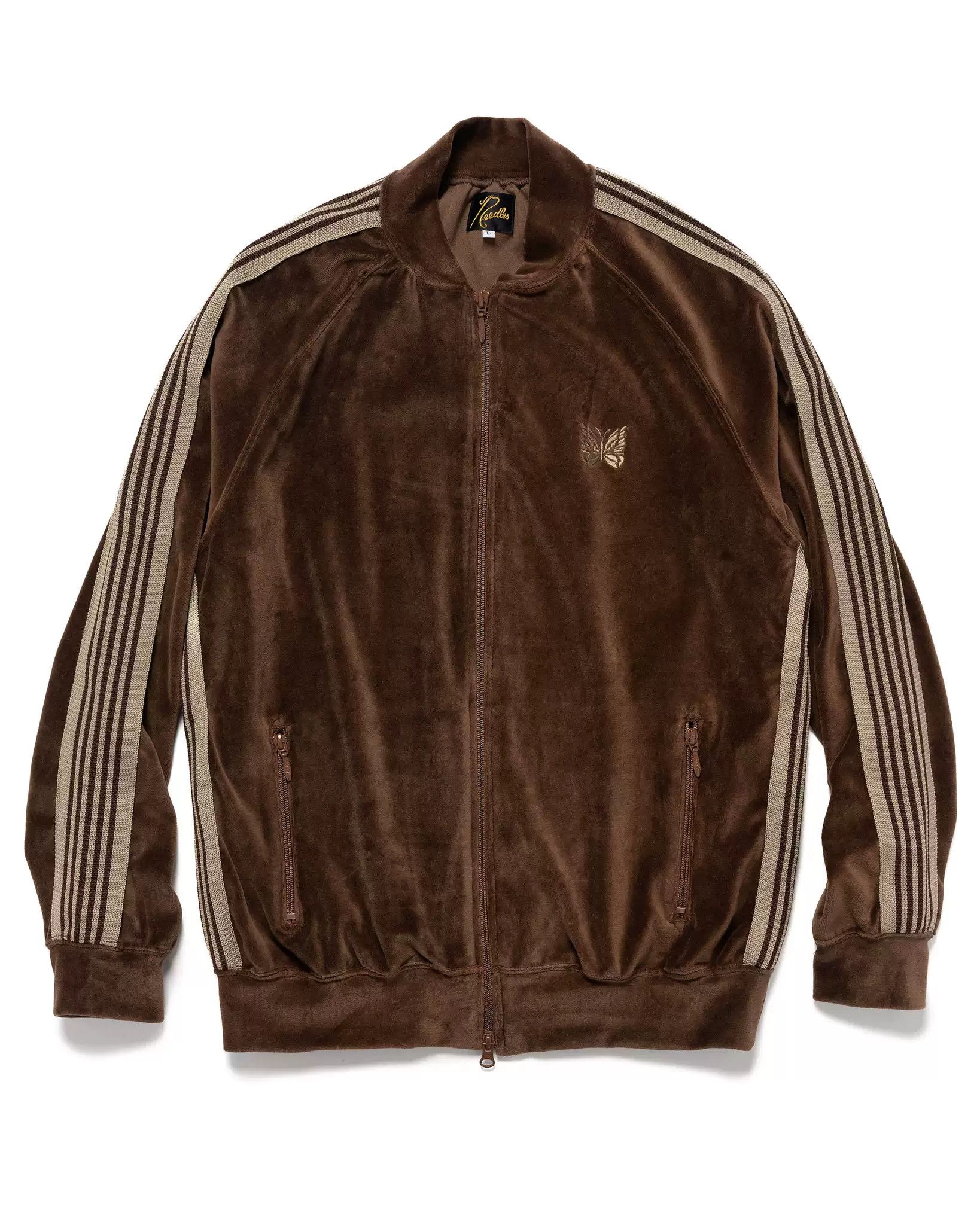 Needles needles velvet track jacket in deep brown Size US M / EU 48-50 / 2 - 2 Thumbnail
