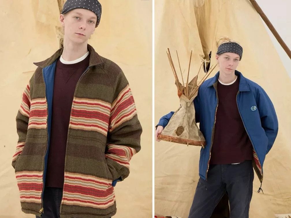 Visvim visvim jacquard blanket reversible coach jacket Size US L / EU 52-54 / 3 - 8 Thumbnail