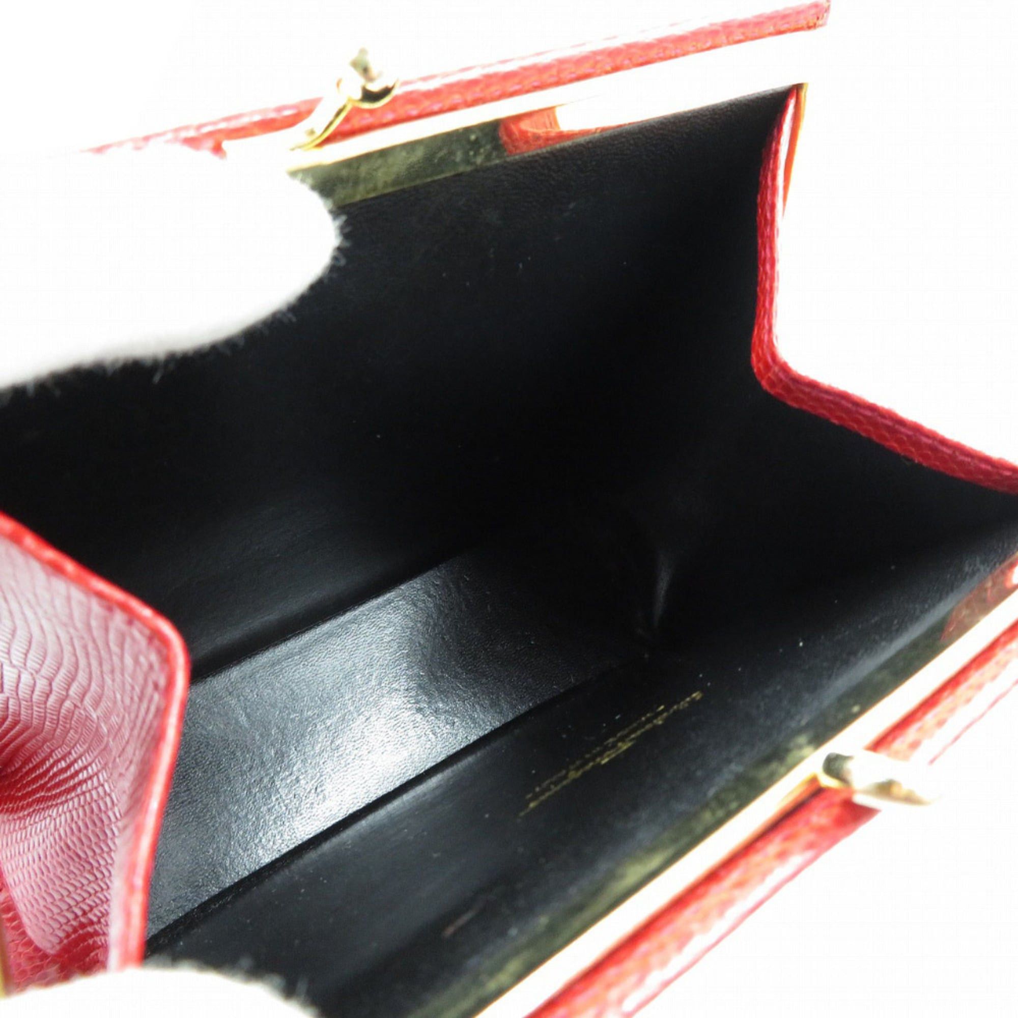 Salvatore Ferragamo Excellent condition Salvatore Ferragamo Vara Ribbon embossed lizard red shoulder bag 223354 with gold chain. Item number 0018. Ferragamo. Size ONE SIZE - 5 Thumbnail