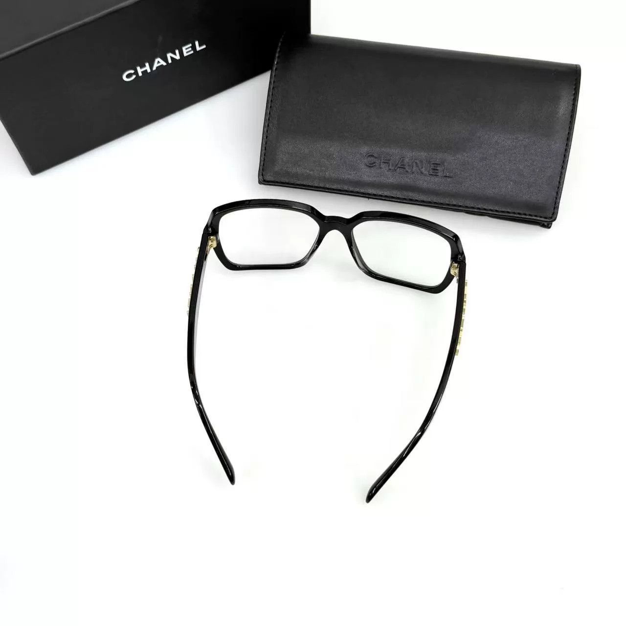 Chanel Chanel Black Gold Letter Plain Glasses Size ONE SIZE - 3 Thumbnail