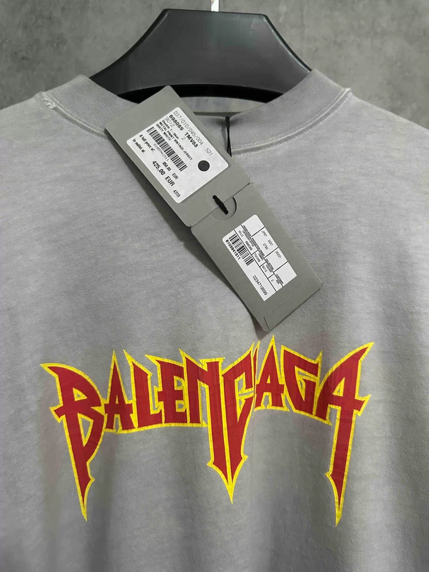 Balenciaga Balenciaga Gray Band Print Layered Longsleeve Size US XXL / EU 58 / 5 - 2 Thumbnail