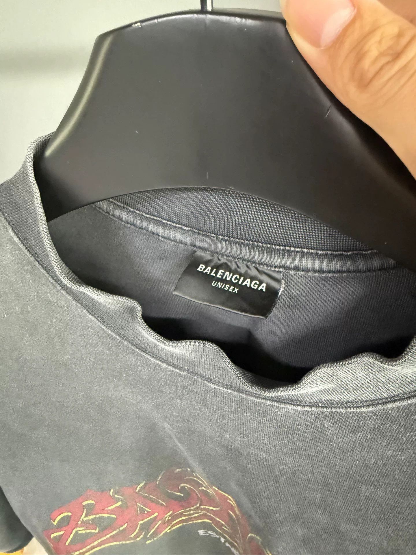 Balenciaga Balenciaga Gray Flame Logo Short Sleeve Size US M / EU 48-50 / 2 - 3 Thumbnail