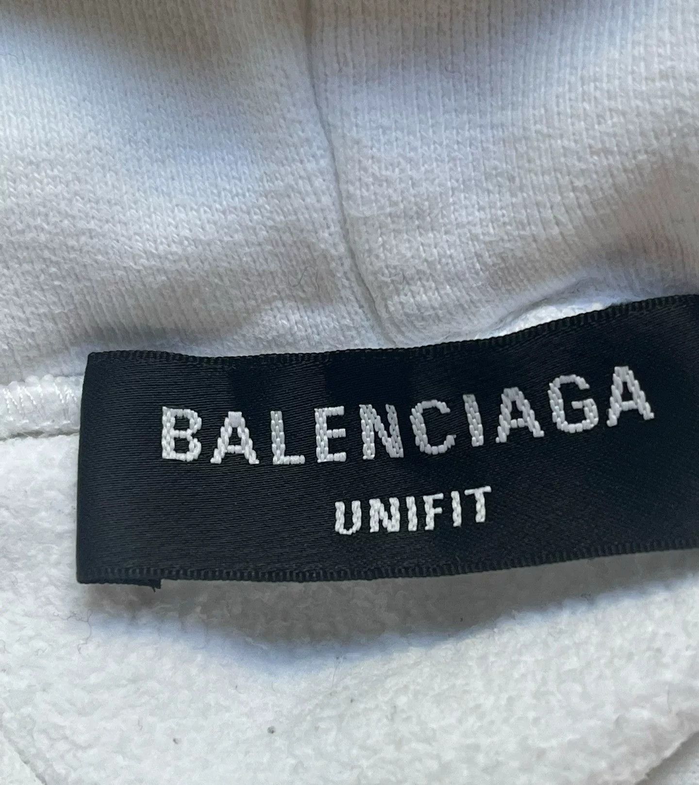 Balenciaga Balenciaga S22 White Distressed Logo Sweatshirt Size US S / EU 44-46 / 1 - 3 Thumbnail