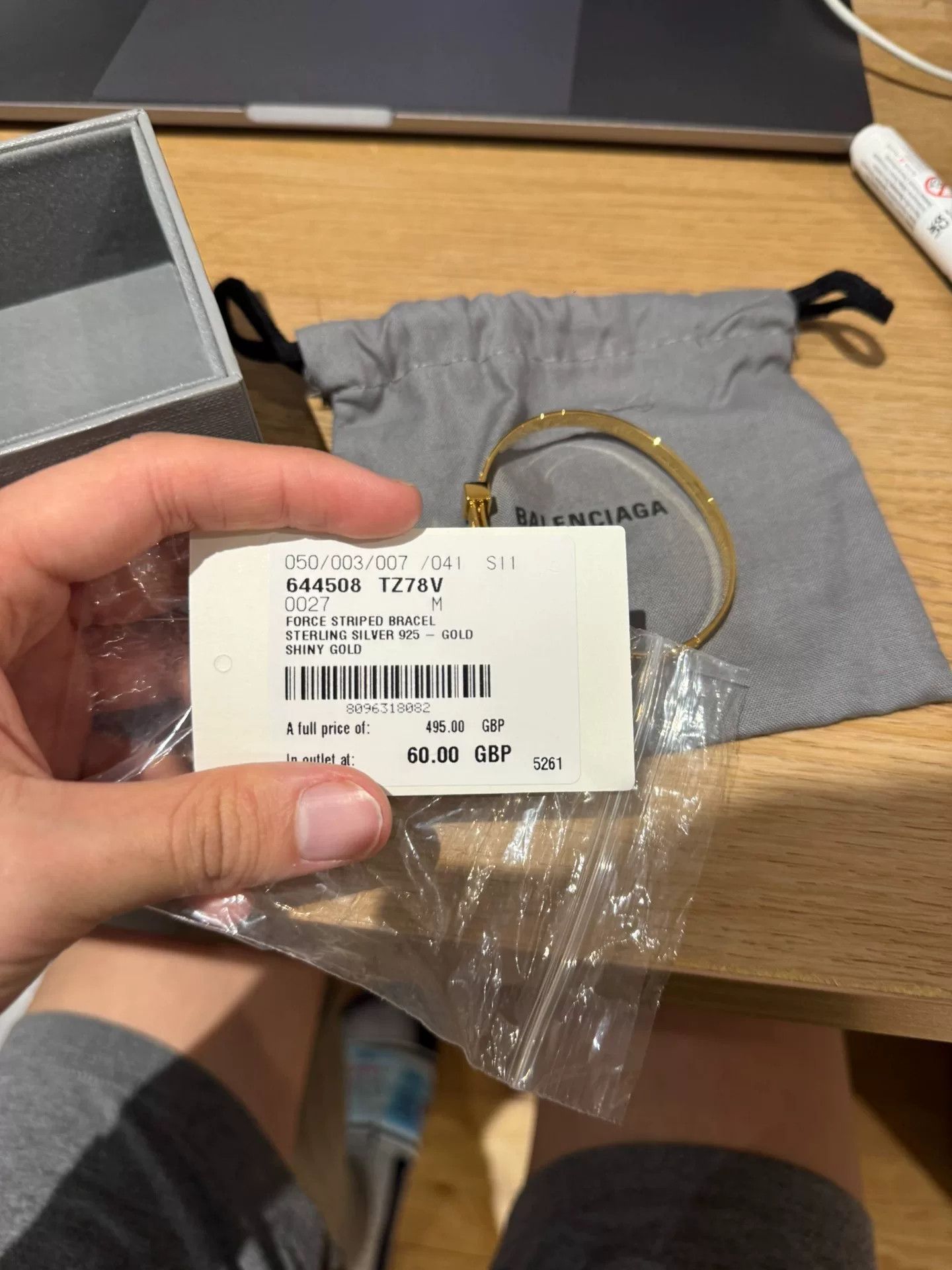 Balenciaga Balenciaga FORCE Gold Adjustable Bracelet Size ONE SIZE - 5 Thumbnail