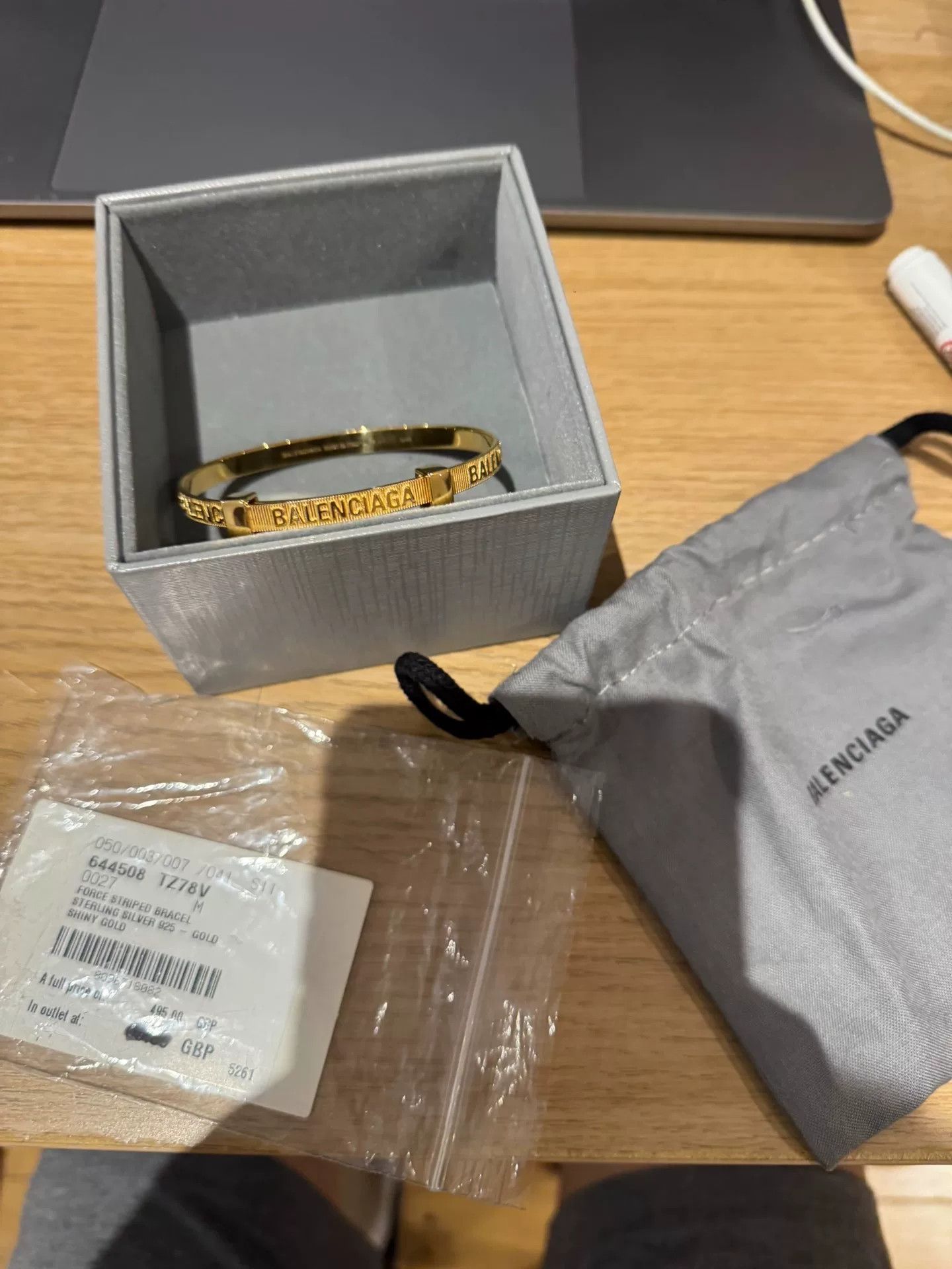 Balenciaga Balenciaga FORCE Gold Adjustable Bracelet Size ONE SIZE - 6 Thumbnail