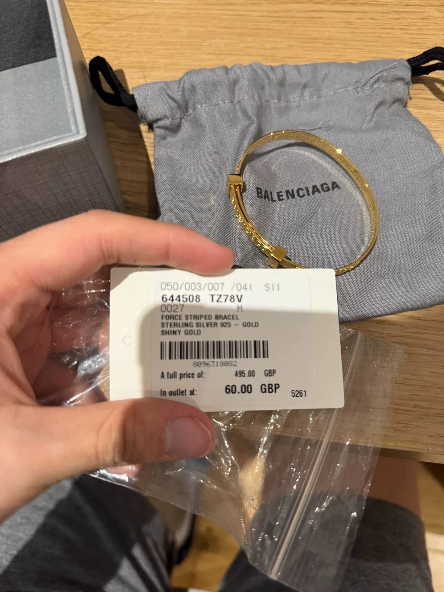 Balenciaga Balenciaga FORCE Gold Adjustable Bracelet Size ONE SIZE - 7 Thumbnail