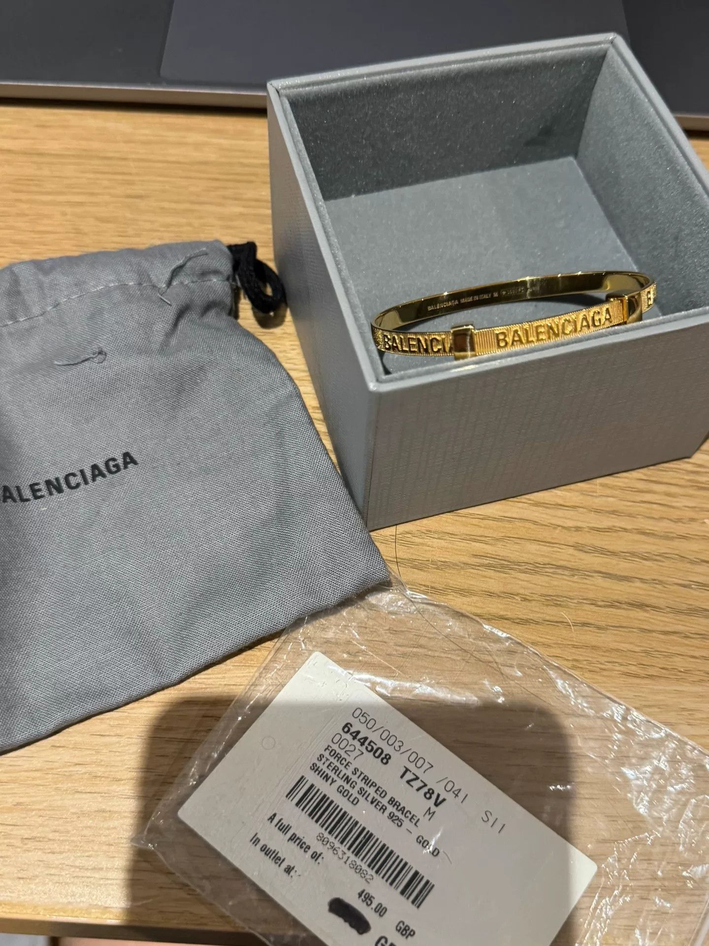 Balenciaga Balenciaga FORCE Gold Adjustable Bracelet Size ONE SIZE - 4 Thumbnail