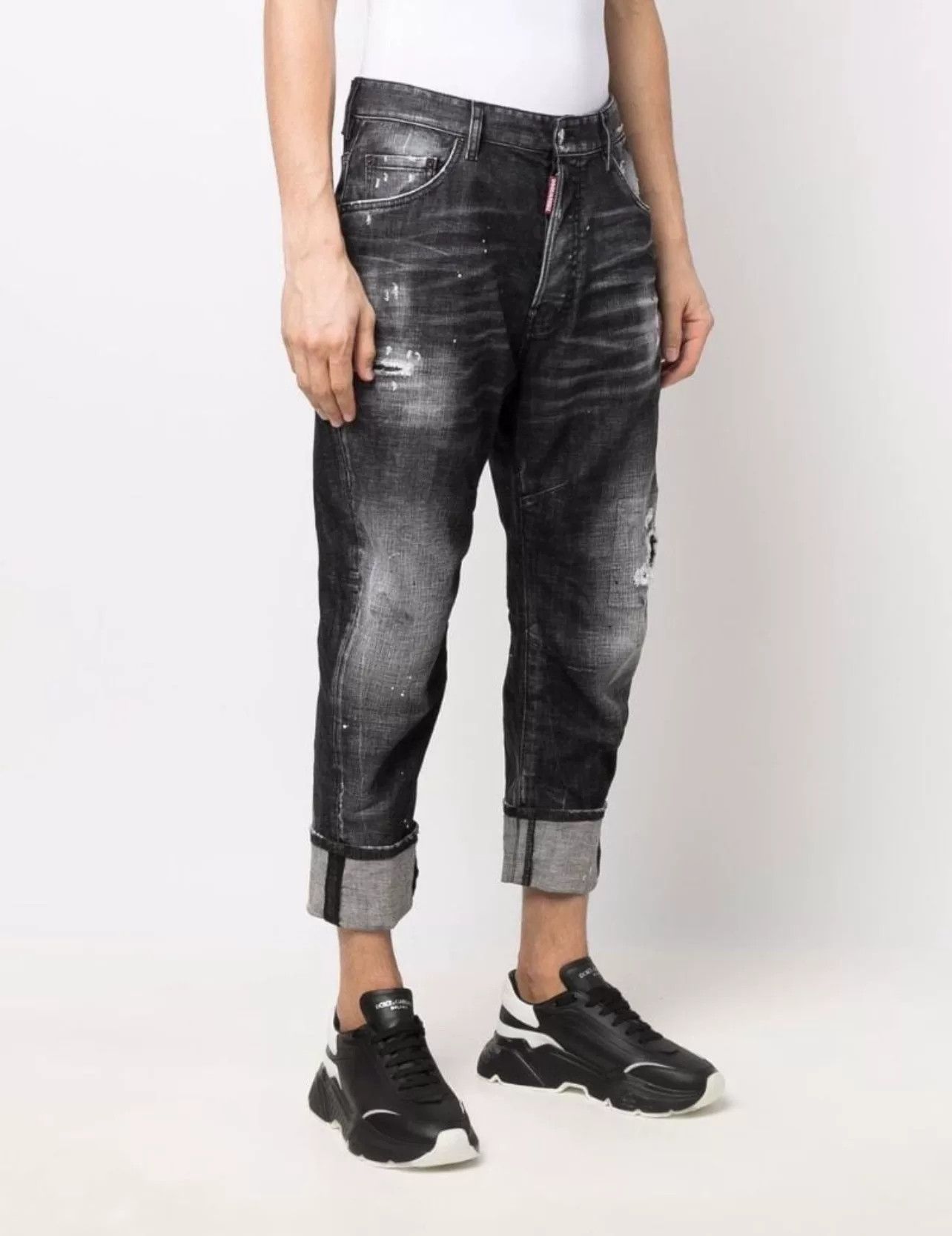 Dsquared2 Dsquared2 Combat Black Cropped Jeans Size US 44 / EU 60 - 9 Thumbnail