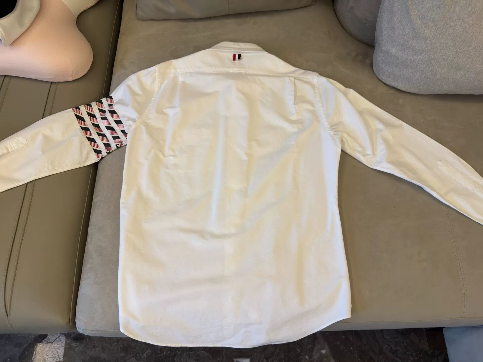Thom Browne THOM BROWNE Striped Button-Up Shirt White Size US M / EU 48-50 / 2 - 2 Thumbnail