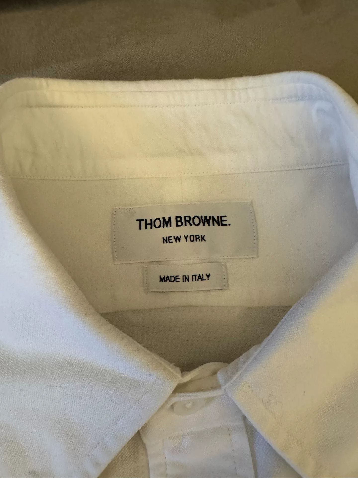 Thom Browne THOM BROWNE Striped Button-Up Shirt White Size US M / EU 48-50 / 2 - 3 Thumbnail