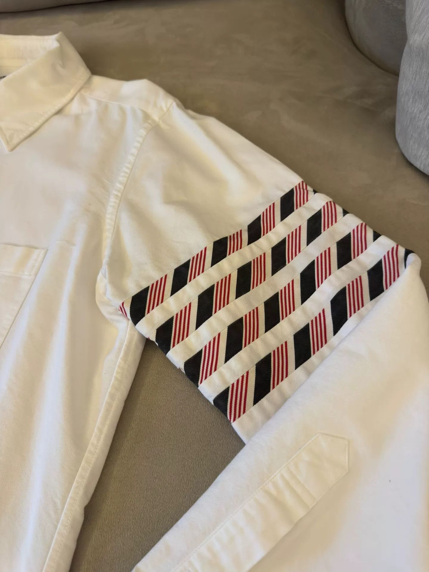 Thom Browne THOM BROWNE Striped Button-Up Shirt White Size US M / EU 48-50 / 2 - 4 Thumbnail