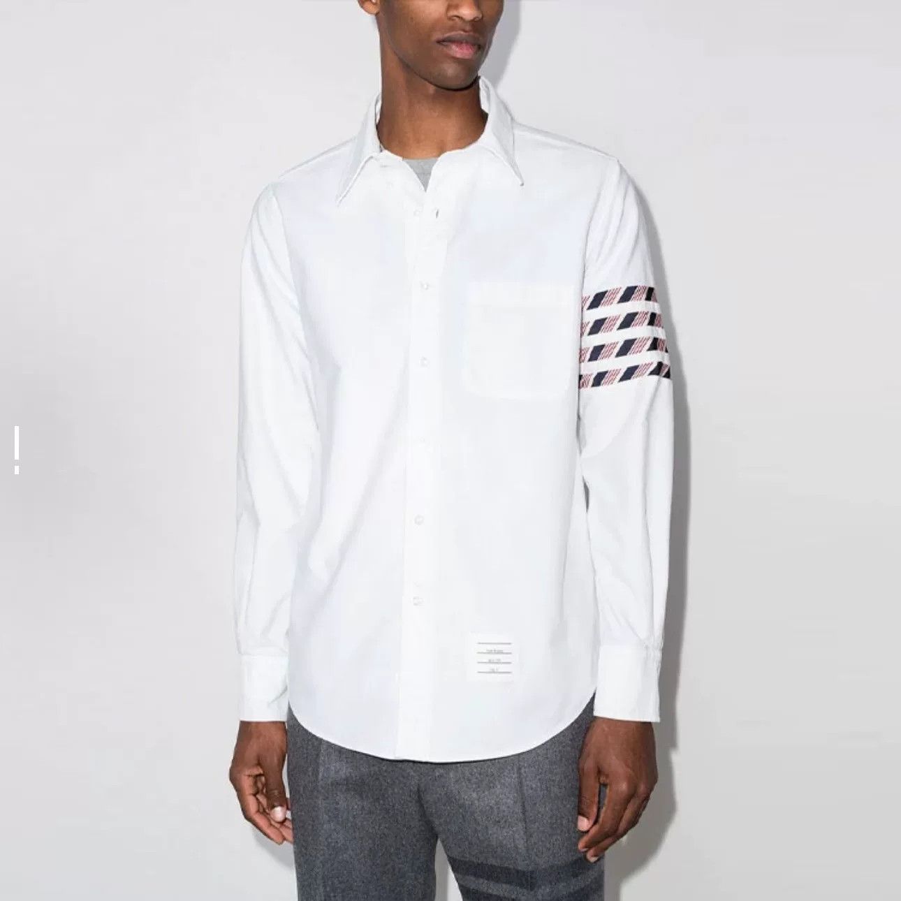 Thom Browne THOM BROWNE Striped Button-Up Shirt White Size US M / EU 48-50 / 2 - 8 Thumbnail