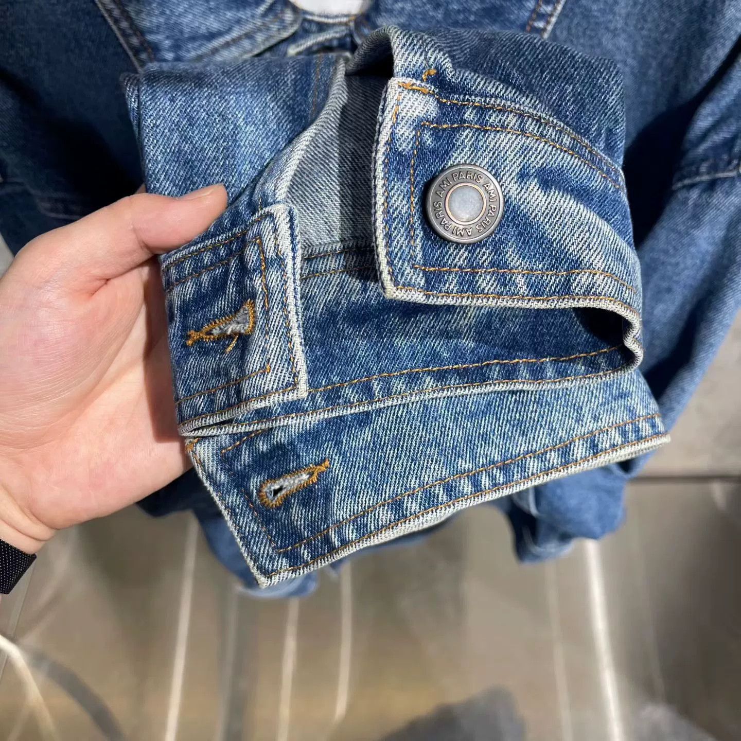 AMI AMI PARIS Washed Blue Denim Jacket Size US XL / EU 56 / 4 - 5 Thumbnail