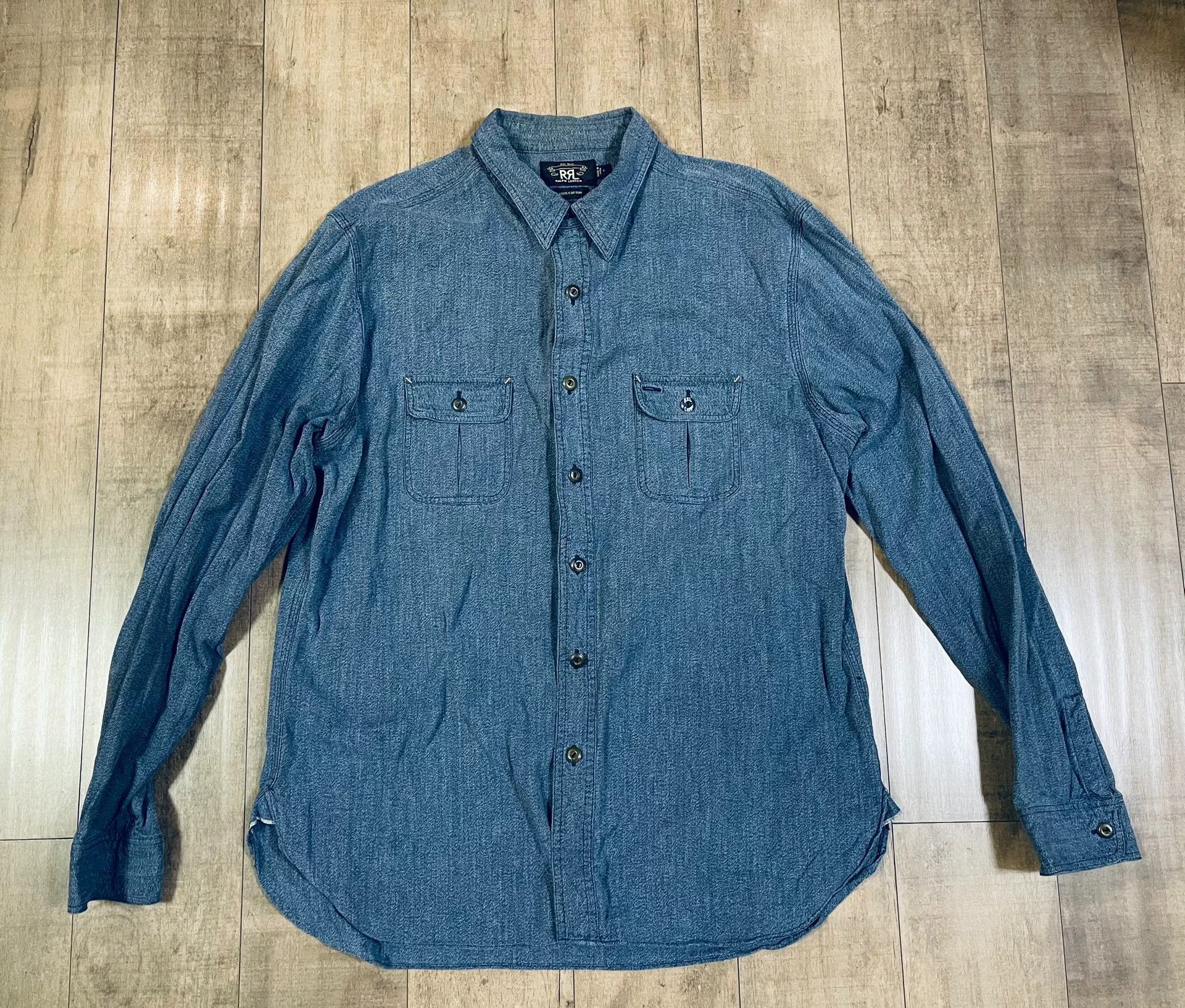 RRL Ralph Lauren RRL Indigo Vintage Workwear Shirt Jacket Size US S / EU 44-46 / 1 - 3 Thumbnail