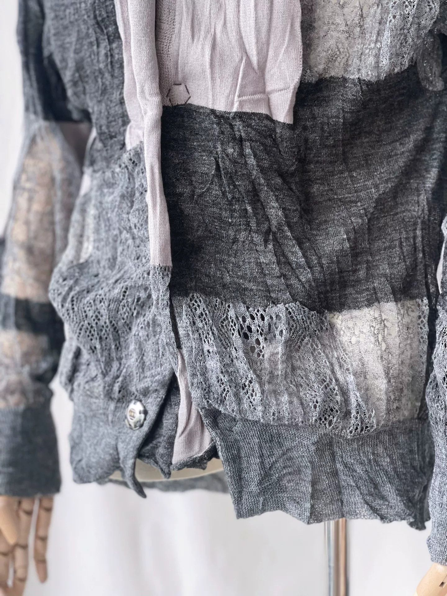 Junya Watanabe elegant layered cardigan with lace detail Size US S / EU 44-46 / 1 - 8 Thumbnail