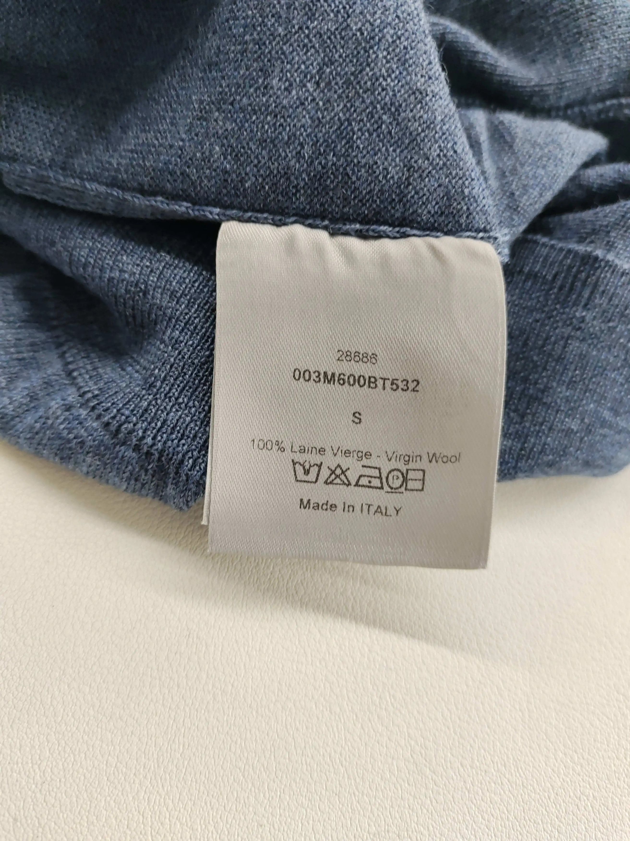 Dior dior misty blue v-neck wool sweater size s Size US S / EU 44-46 / 1 - 4 Thumbnail