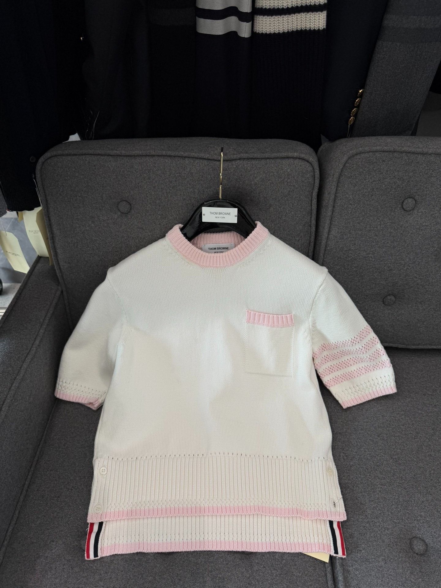 Thom Browne thom browne white knitted short sleeve top Size US S / EU 44-46 / 1 - 3 Thumbnail